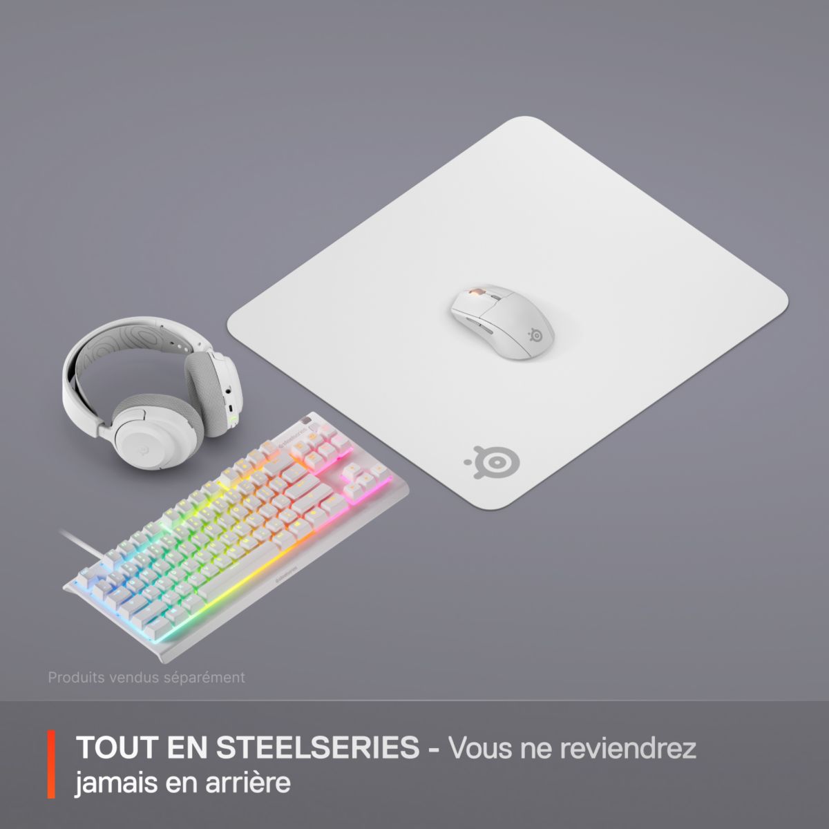 Tapis de souris QcK L Blanc couleur unique, STEELSERIES