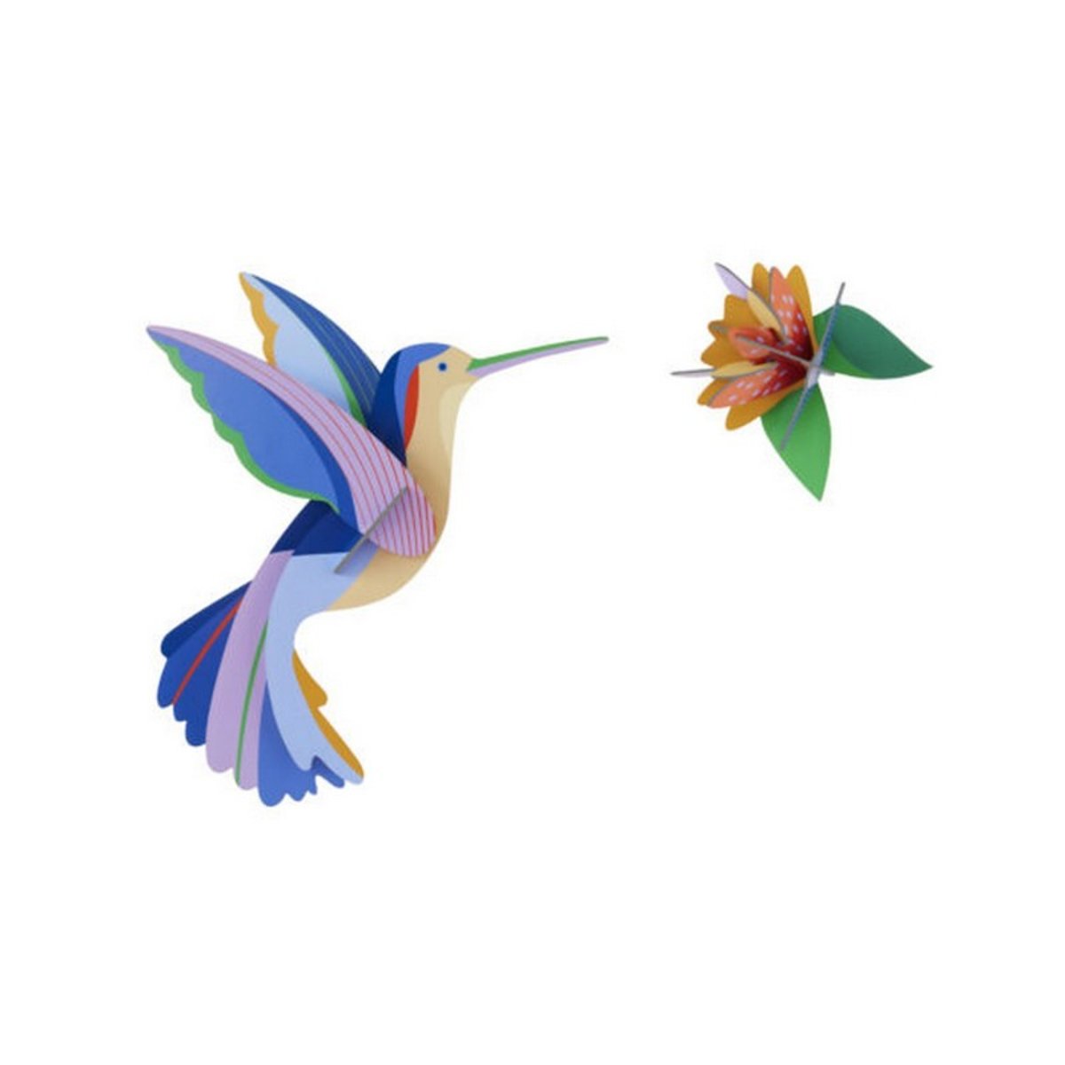 Oiseau décoratif mural colibri Hummingbird multicolore, STUDIO ROOF