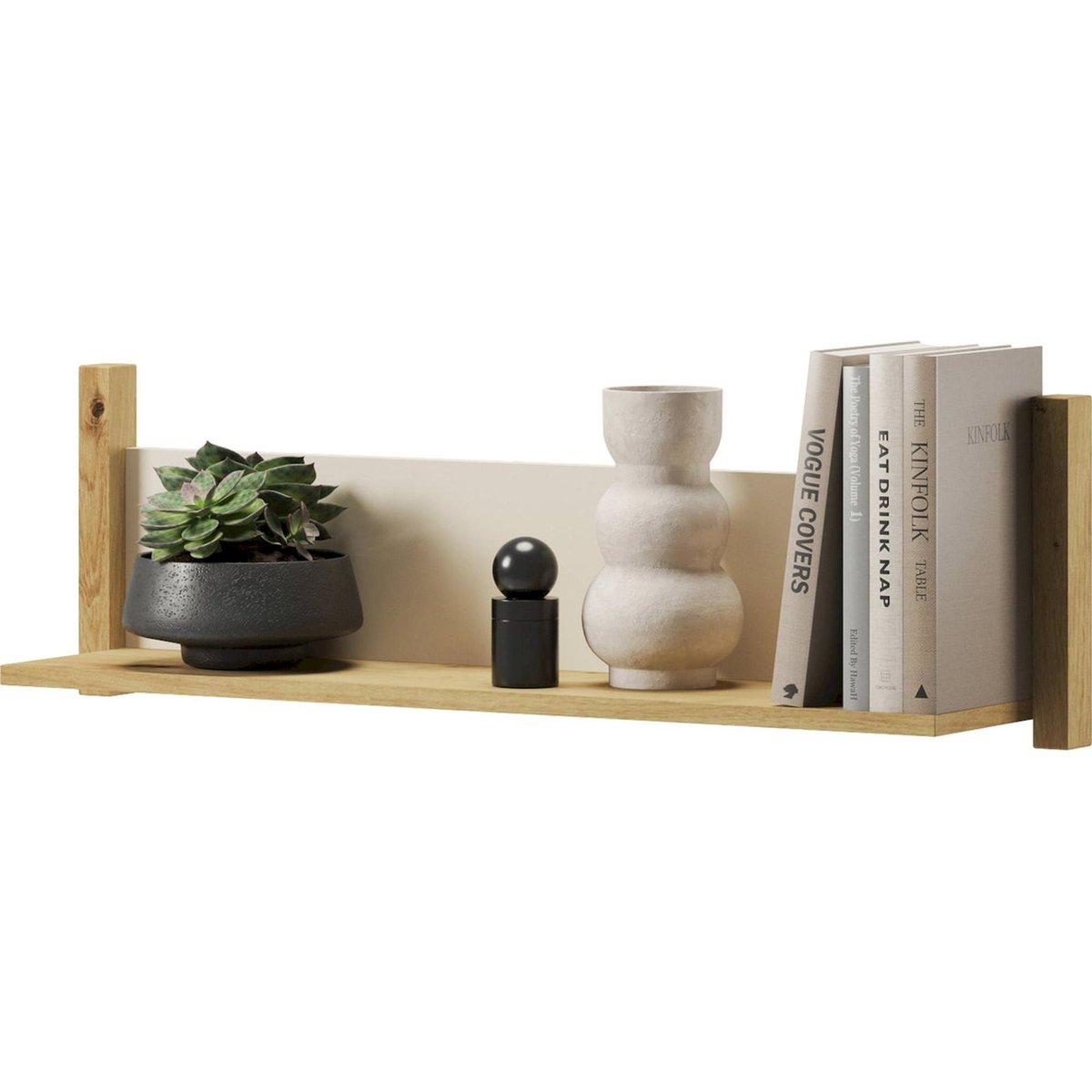 Étagère murale collection LENNY esprit loft chêne artisan, beige et truffe, RECOLLECTION