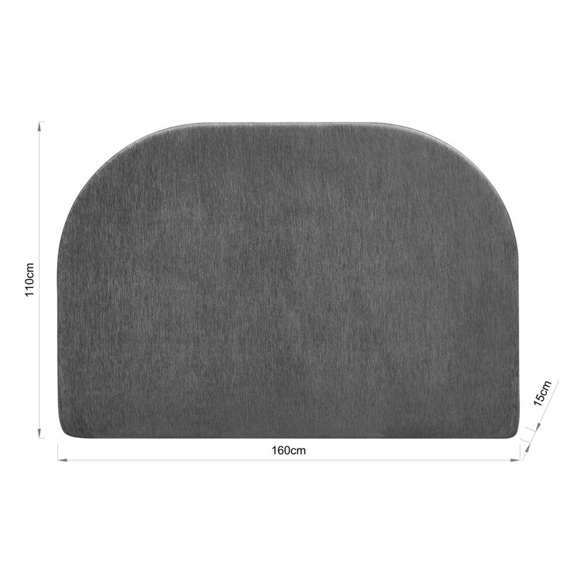 Tête de lit compressée en tissu demi-lune L 160 cm- WAYNE beige, DRAWER