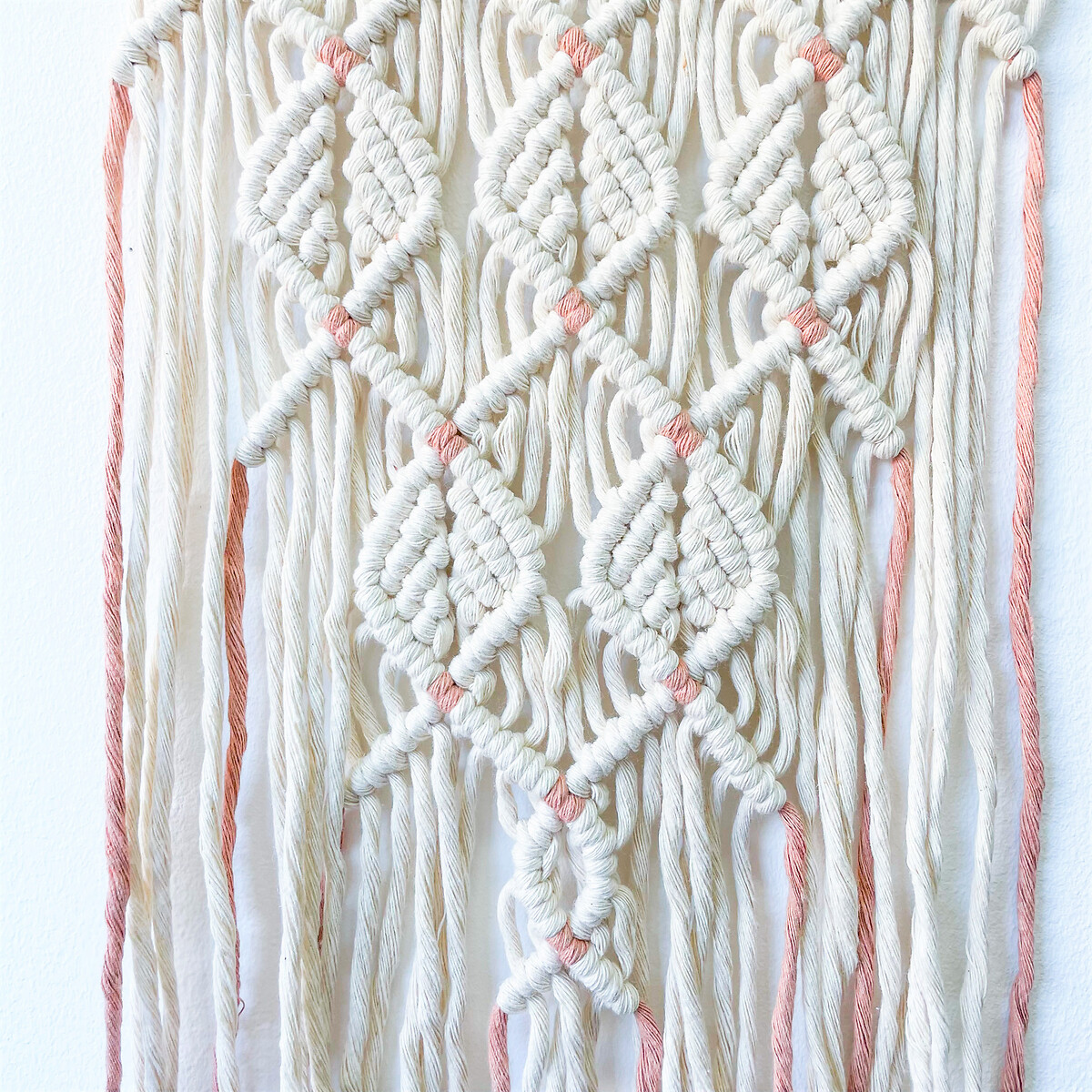 Decoração de parede em macramé BABY, Macramar natural-rosado, MACRAMAR