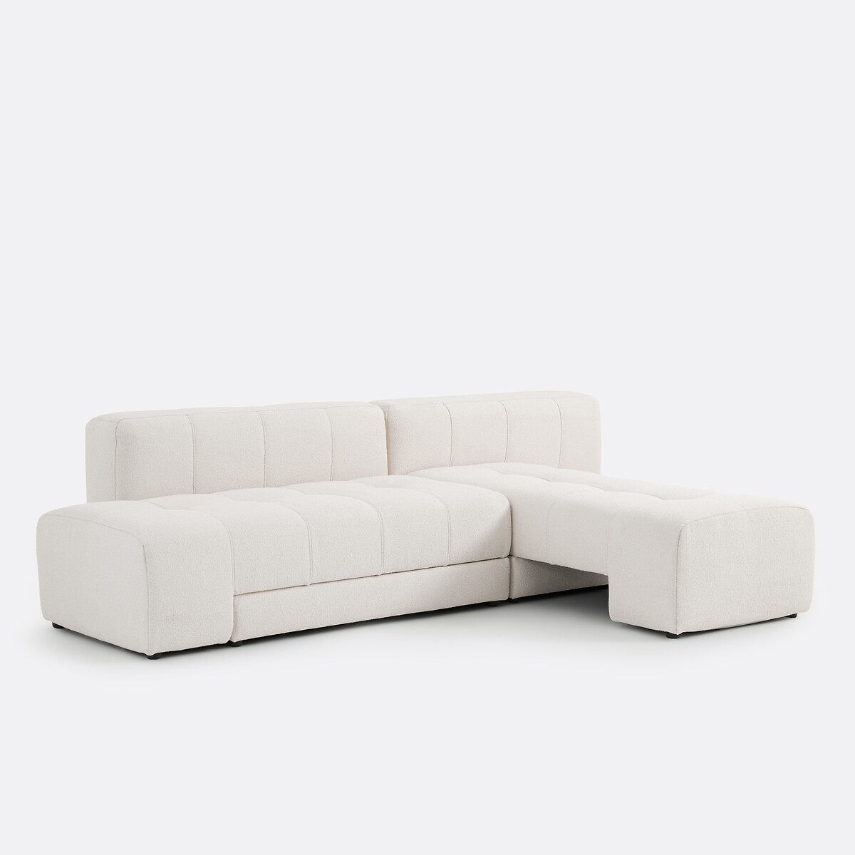 Canapé droit, 5 places, 4 en 1, en bouclette fine, FANO ecru, LA REDOUTE INTERIEURS
