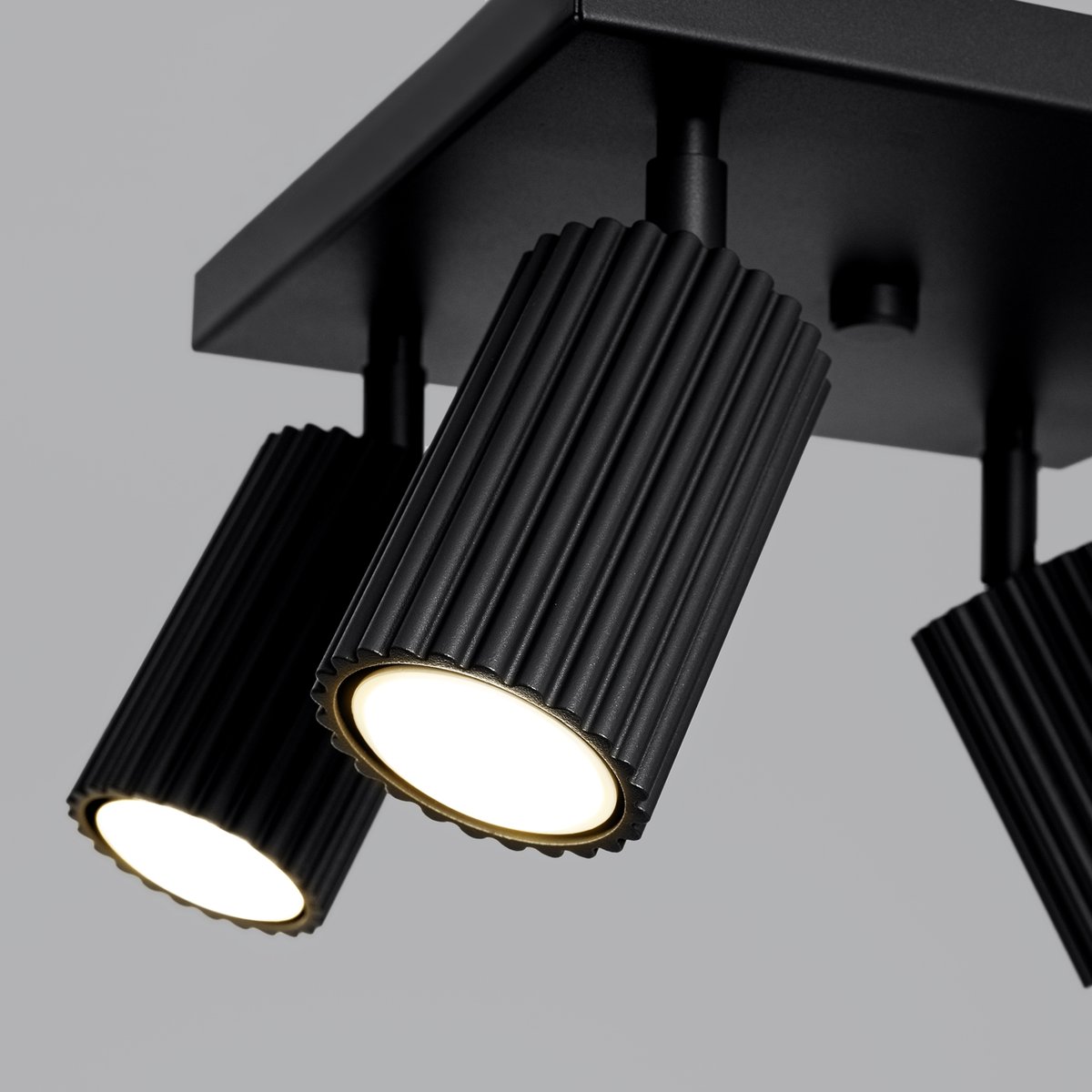 Plafonnier Aluminium Noir GU10 4 Karbon noir, EDEN