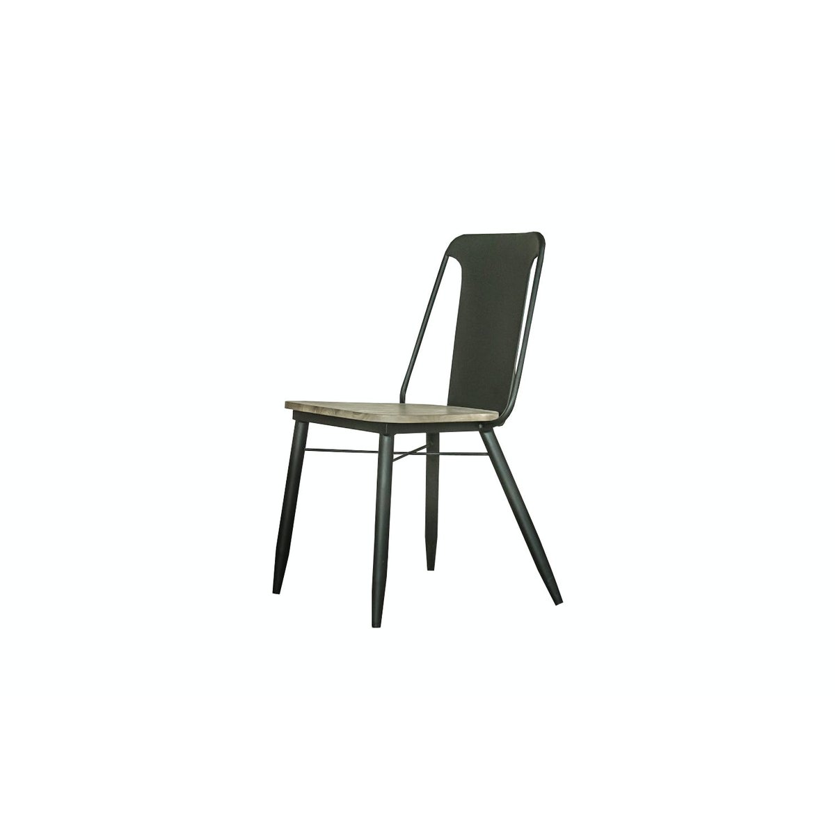 Chaise industrielle bois et métal noir BROOKLYN noir, PIER IMPORT