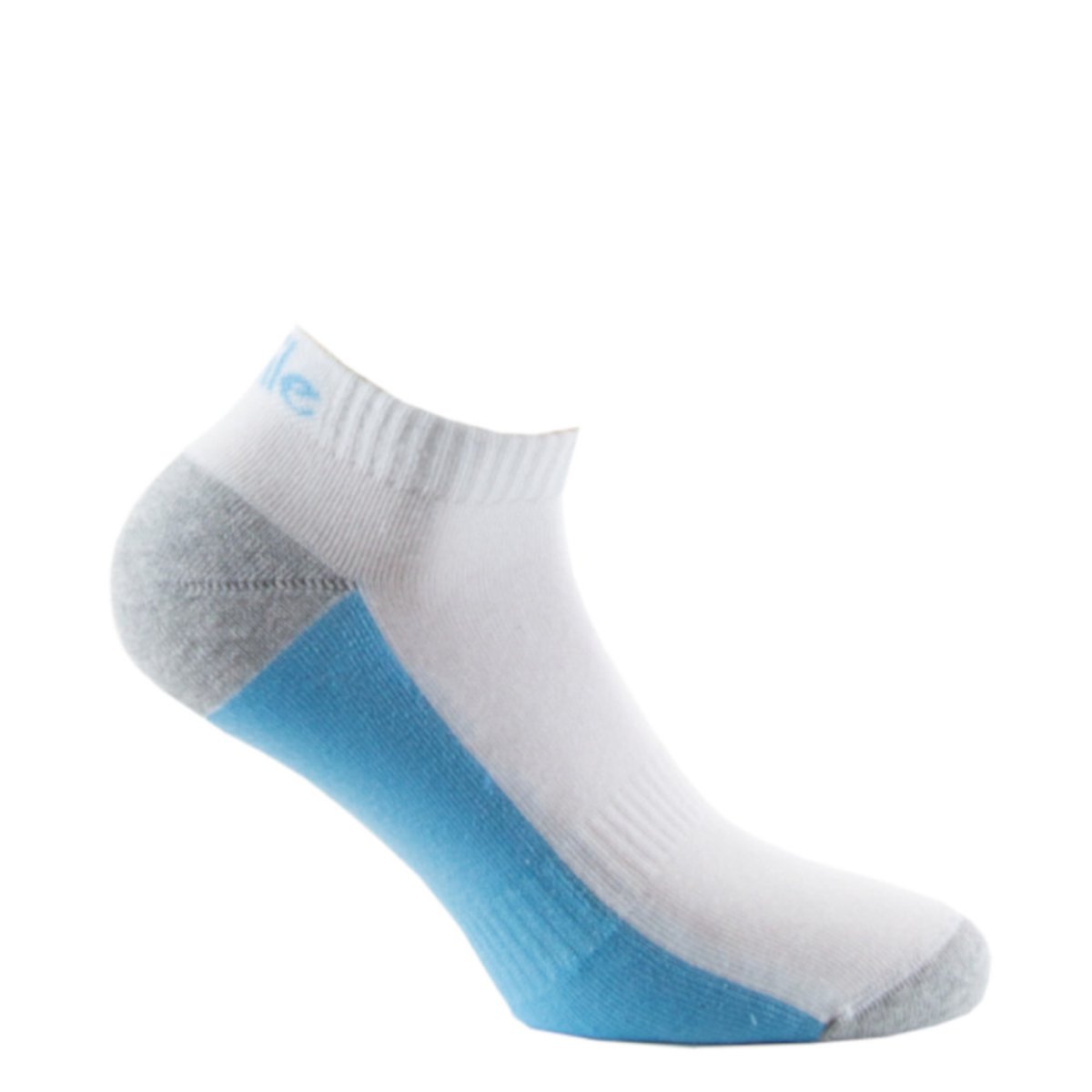 Invisibles femme color block Coton semelle bouclette gris bleu, ACHILE
