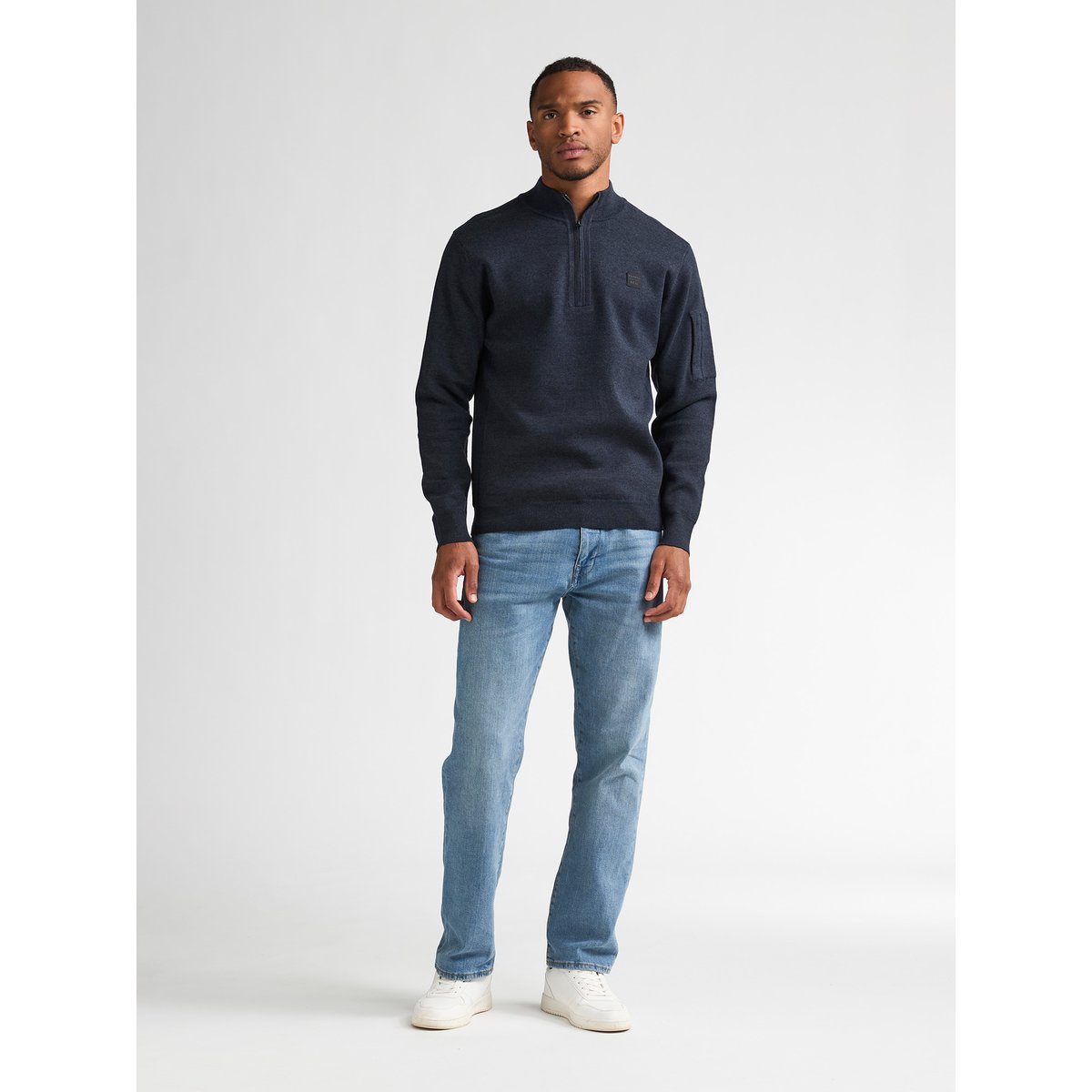 Pull utility à col zippé stonefield bleu royal navy, PETROL INDUSTRIES