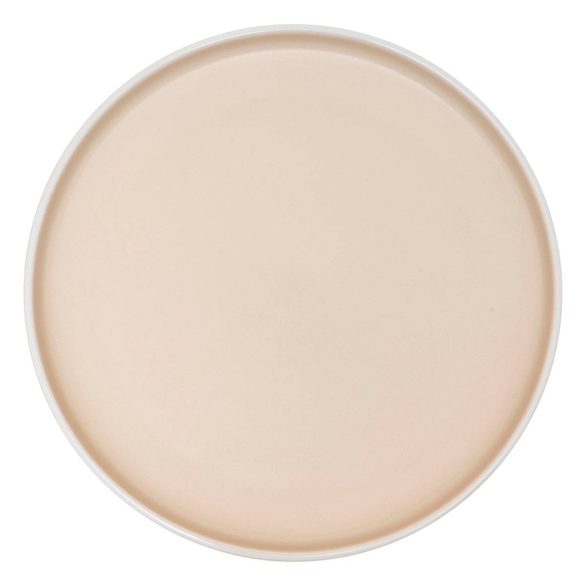 Lot de 6 assiettes plates en céramique ALIX beige, SECRET DE GOURMET