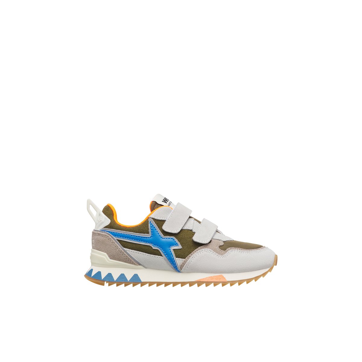 Baskets en daim et tissu technique JET VL-J. blanc-kaki, W6YZ