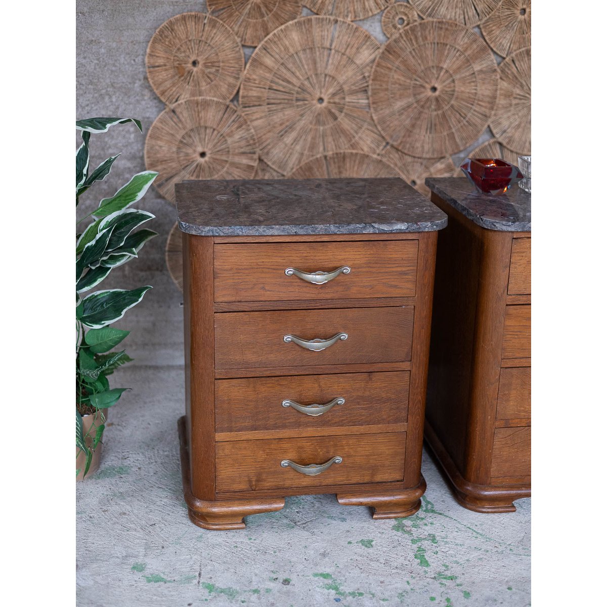 Paire de tables de chevet esprit Empire Odile N°1578 - Bon état bois foncé, DEBONGOUT