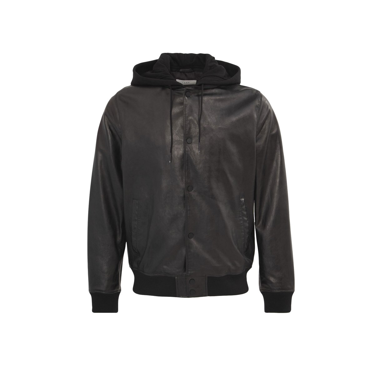 Bomber en cuir à parmenture amovible noir, IKKS
