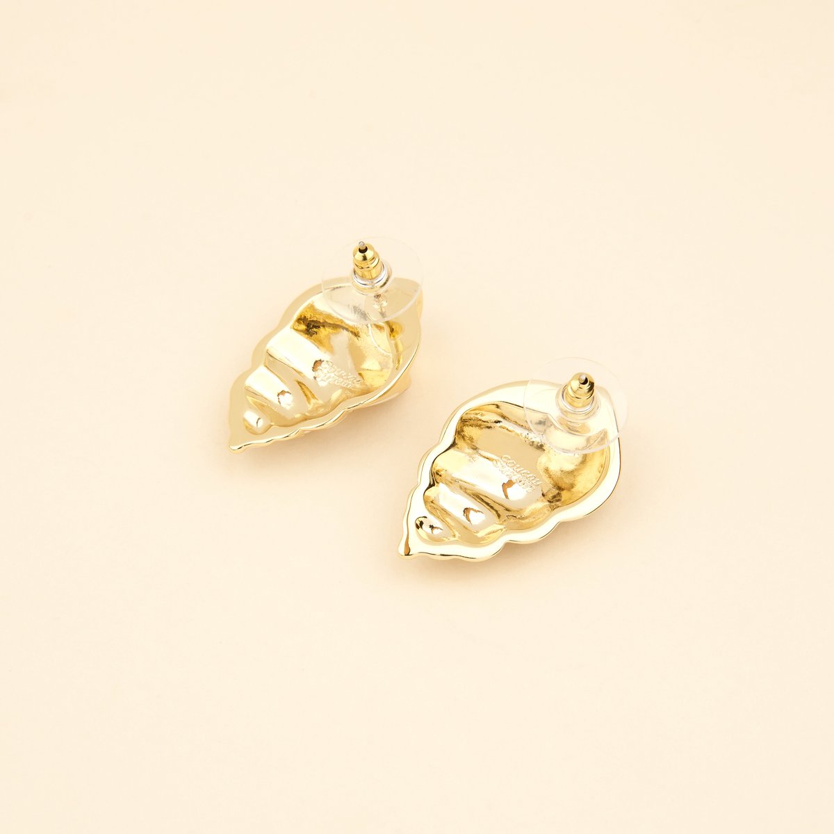 Boucles d'oreilles Coquillage Métal blanc et noir, COUCOU SUZETTE