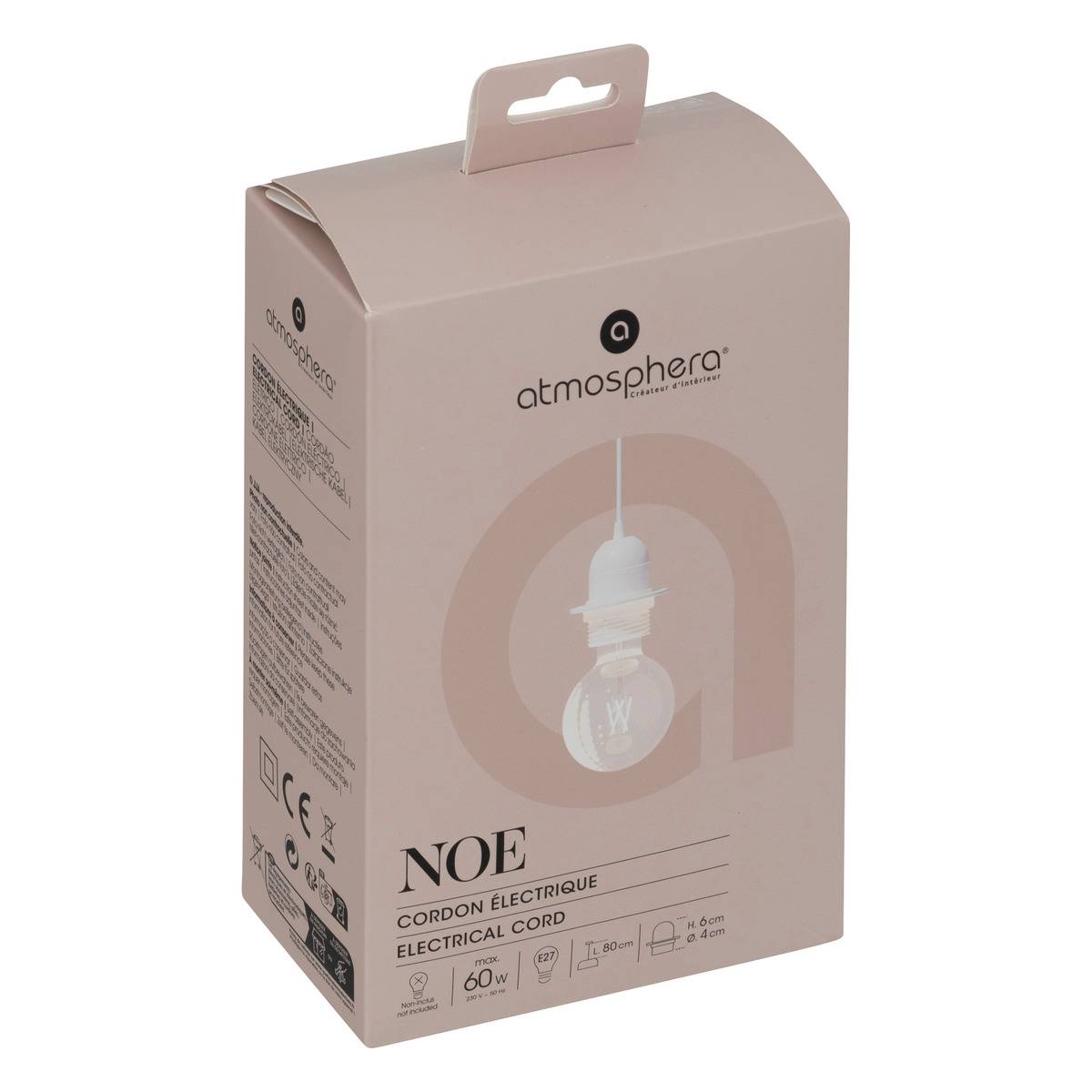 Cable électrique pour suspension NOE noir, ATMOSPHERA