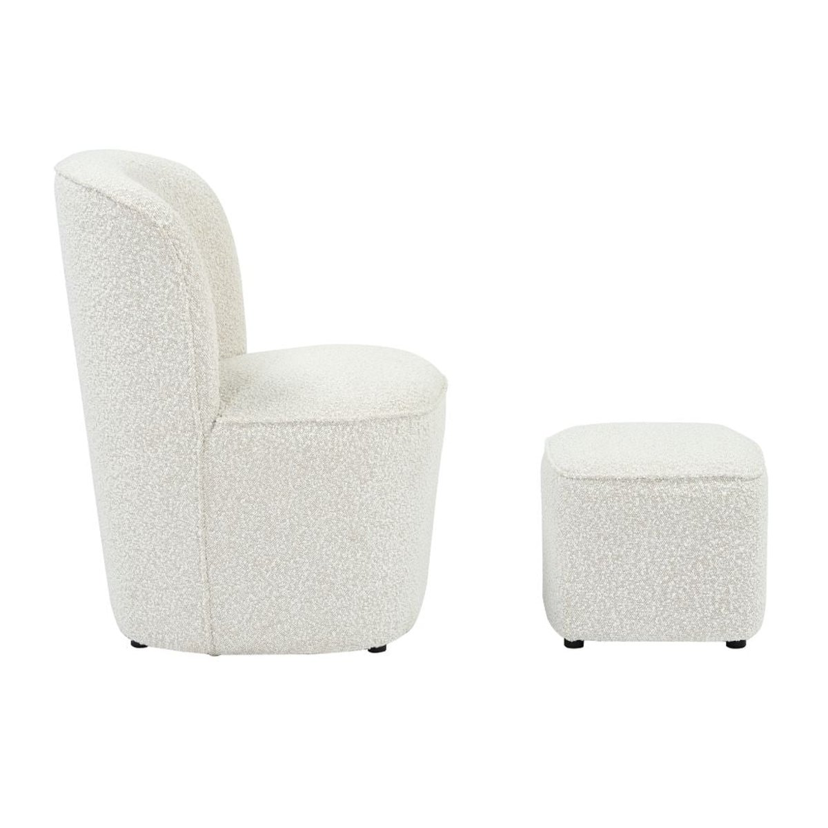 Pouf en bouclette écru Jona ecru, ZAGO