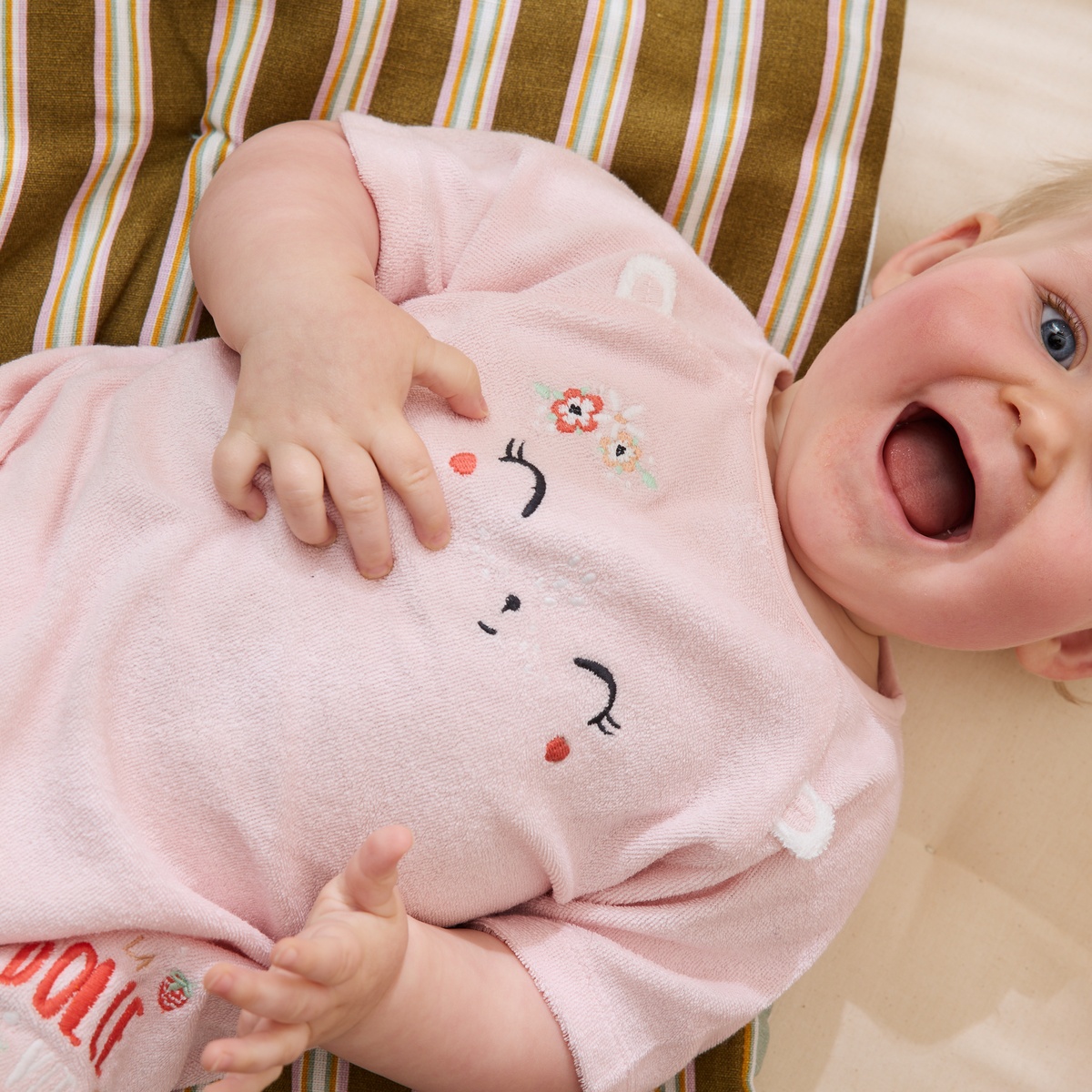 Barboteuse bébé en éponge Saona rose, PETIT BEGUIN