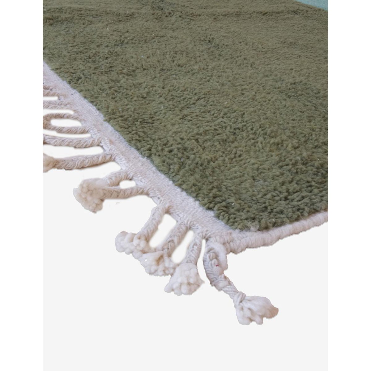 Tapis berbère design et raffiné noué main en laine 223 x 265 cm vert naturel, AFK LIVING