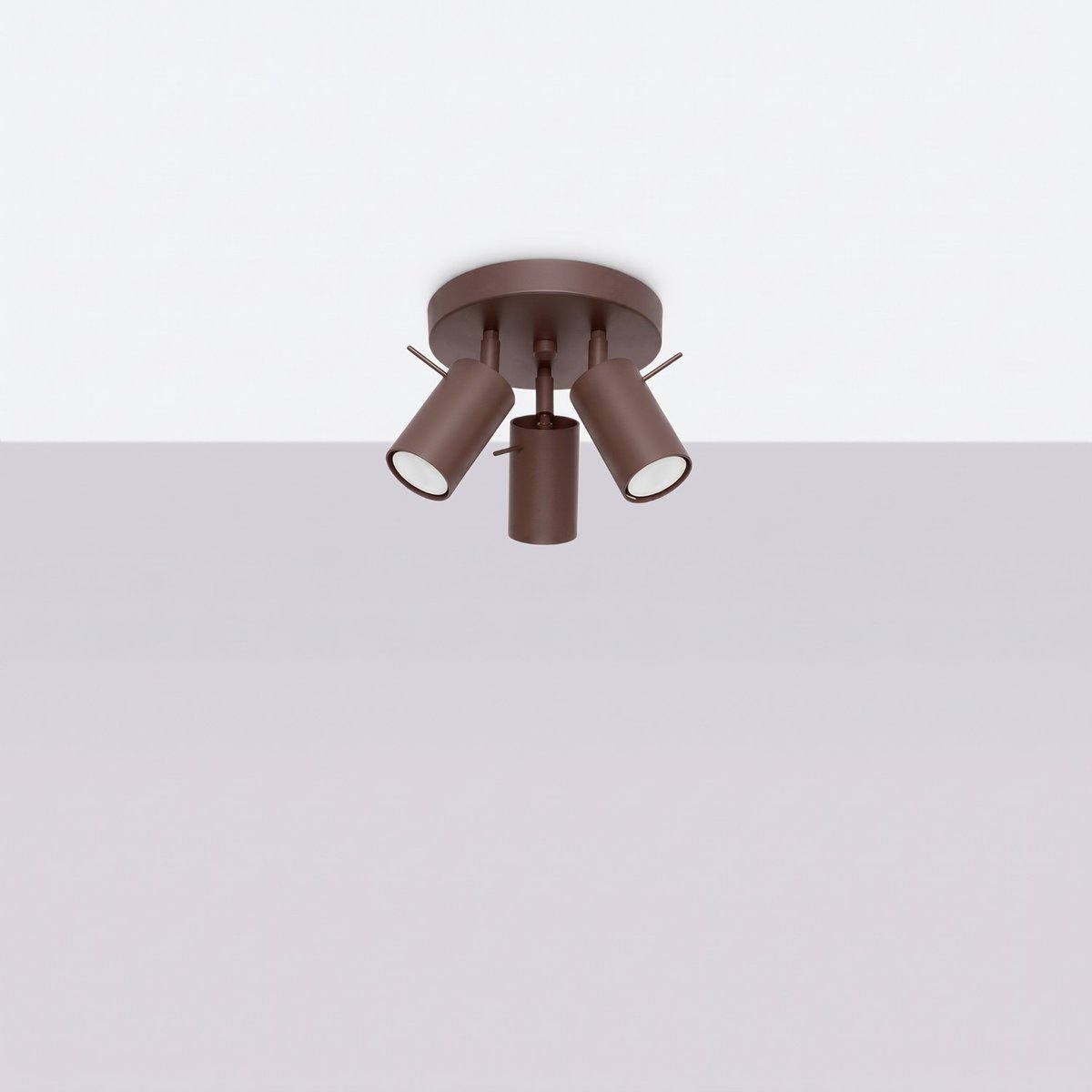 Plafonnier Acier Marron GU10 3 RING marron, EDEN