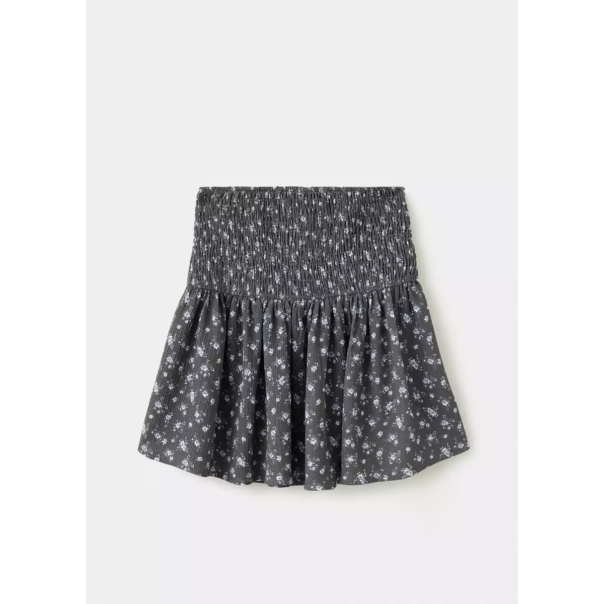 Jupe florale froncée gris anthracite, MANGO KIDS