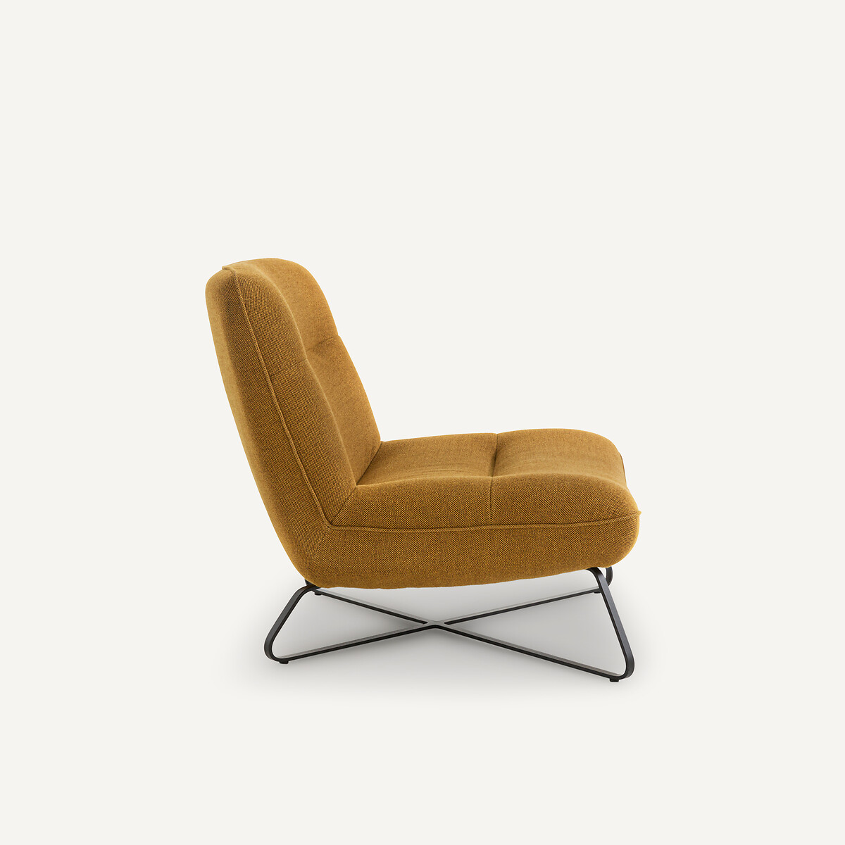 Fauteuil tissu natté chiné, Helma miel ambré, AM.PM