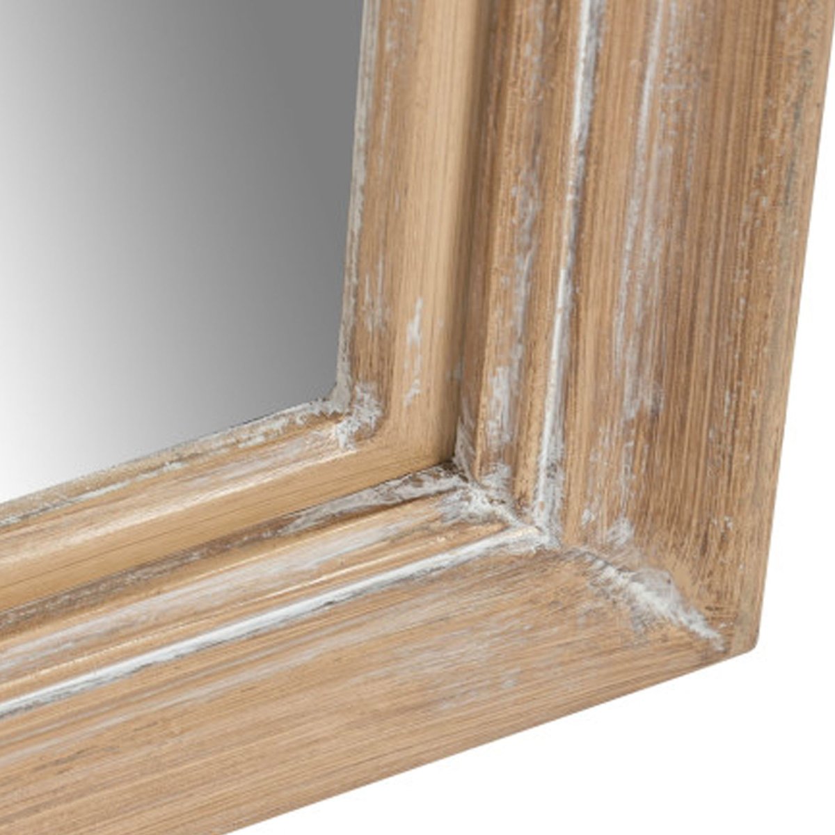 Grand miroir classique bois de paulownia et blanc cérusé 97x4x127cm bois, WADIGA