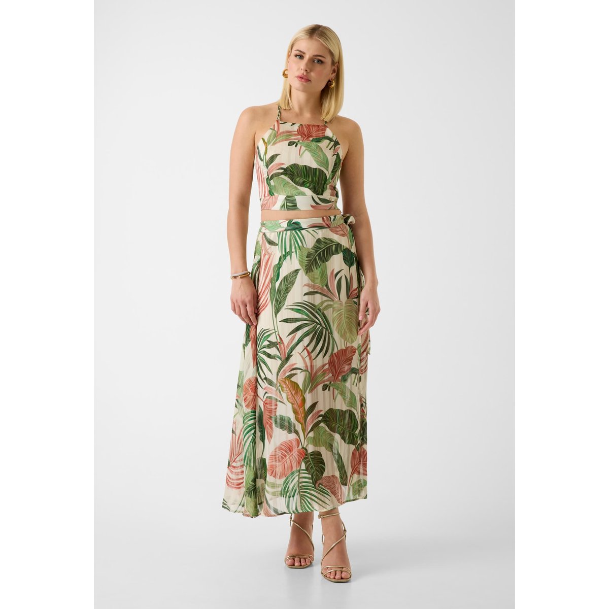 Crop Top Imprimé Floral vert multi, GUESS