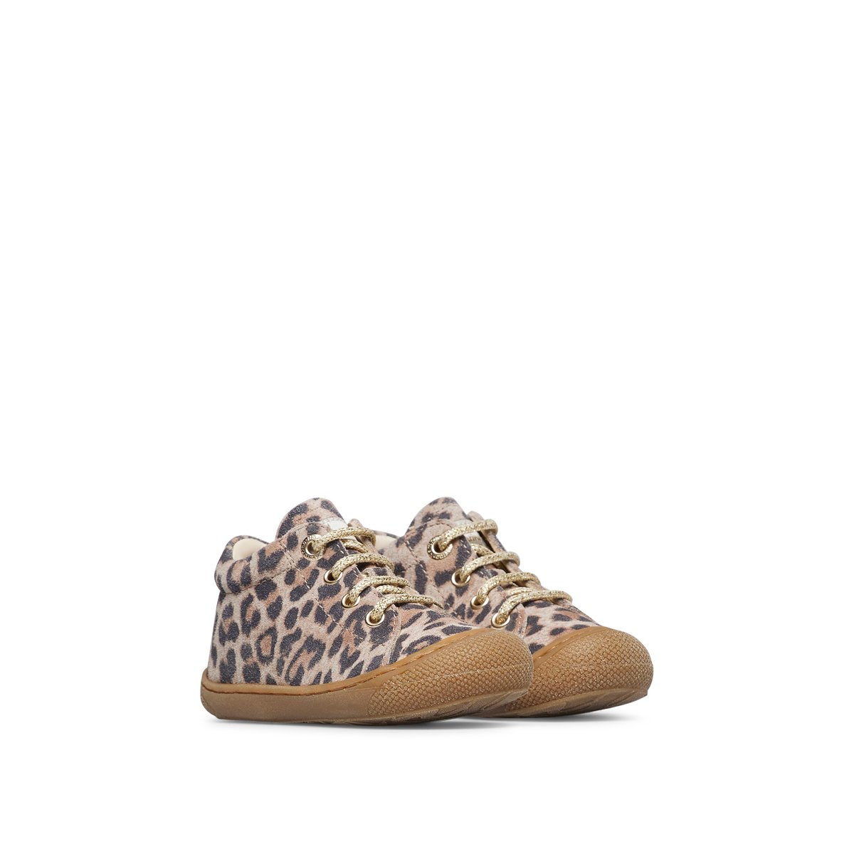 Chaussures premiers pas en suède imprimé léopard COCOON beige-, NATURINO