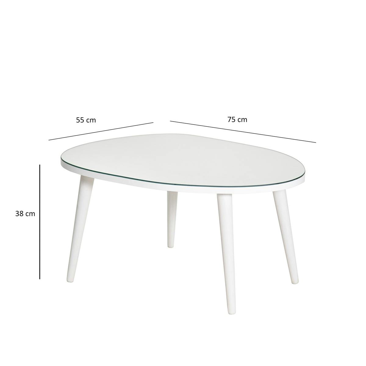 Table basse plateau miroir TULUM blanc, PIER IMPORT