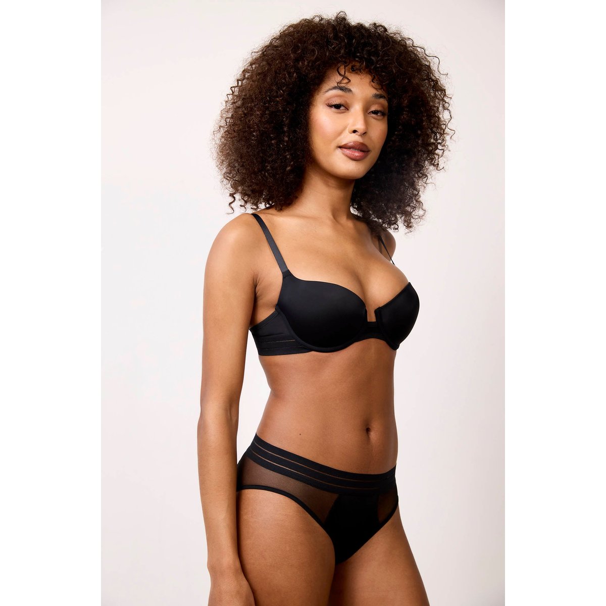 Soutien-gorge corbeille à coques en microfibre et tulle NUFIT noir, MAISON LEJABY
