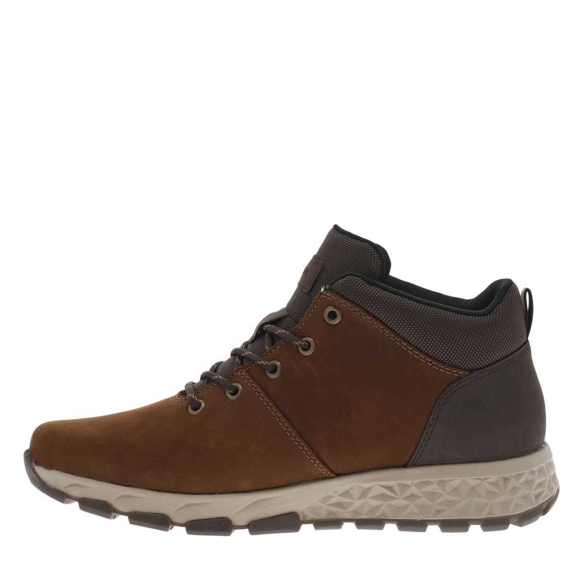 Bottines cuir nubuck talon plat marron, RIEKER