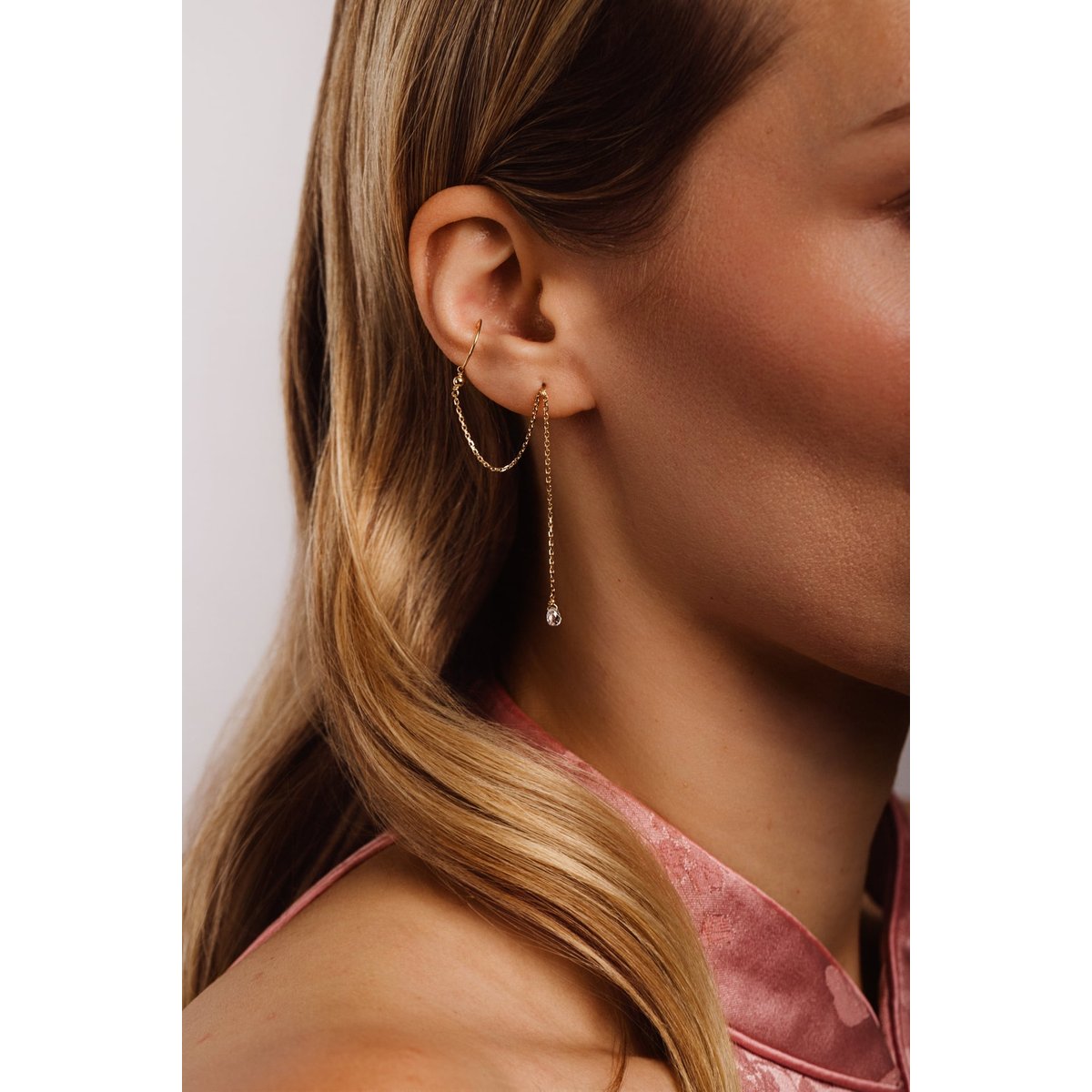 Boucle d'oreille Cléa - Or 750‰ - Diamant blanc argent / tanzanite, YAY PARIS