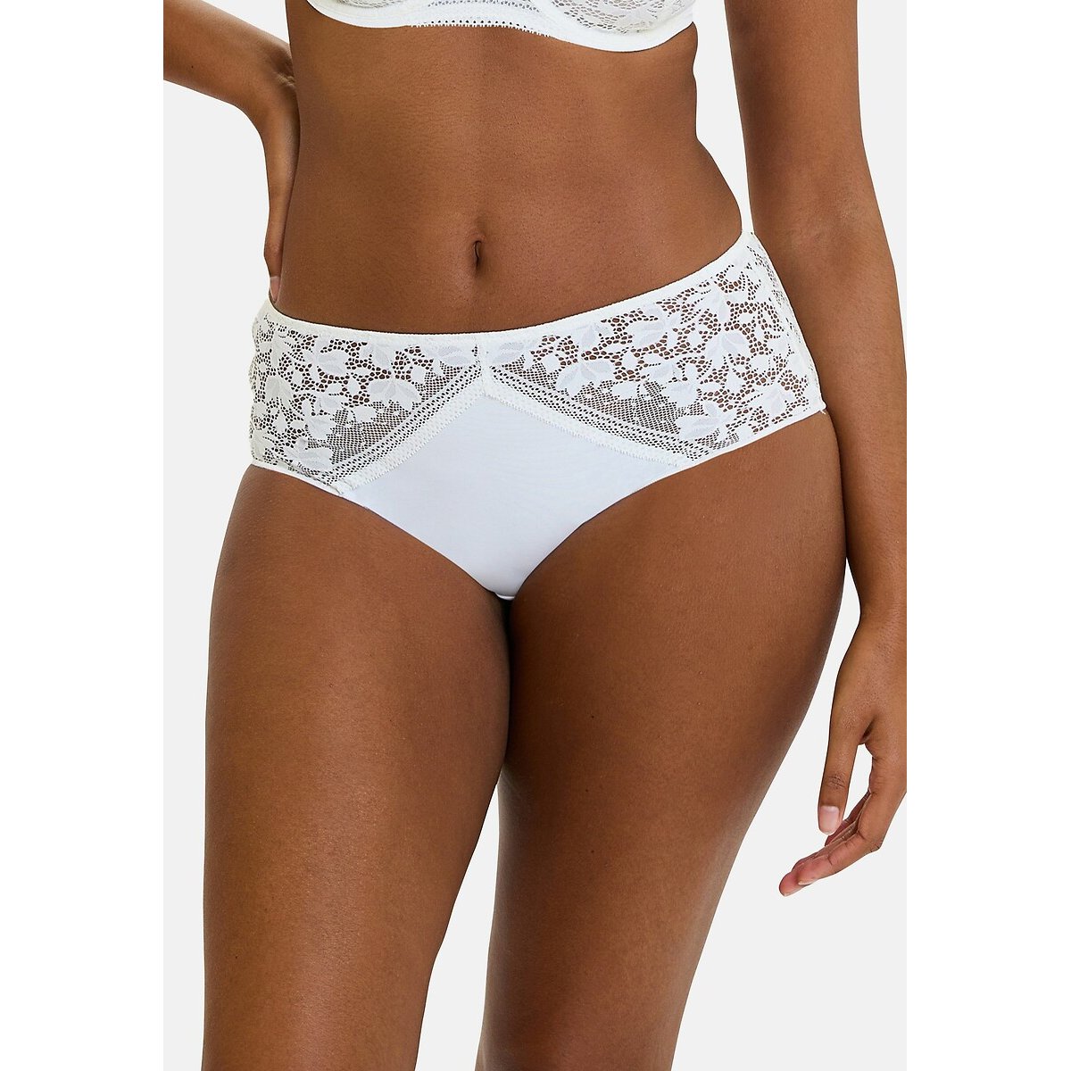 Culotte en dentelle et microfibre Suzie ivoire, SANS COMPLEXE