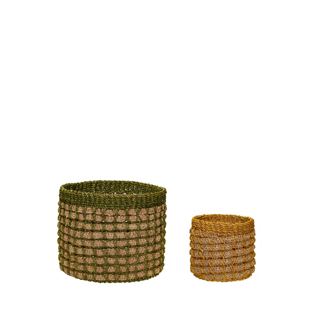 Paniers en abaca PINE naturel/ multicoloré, HUBSCH