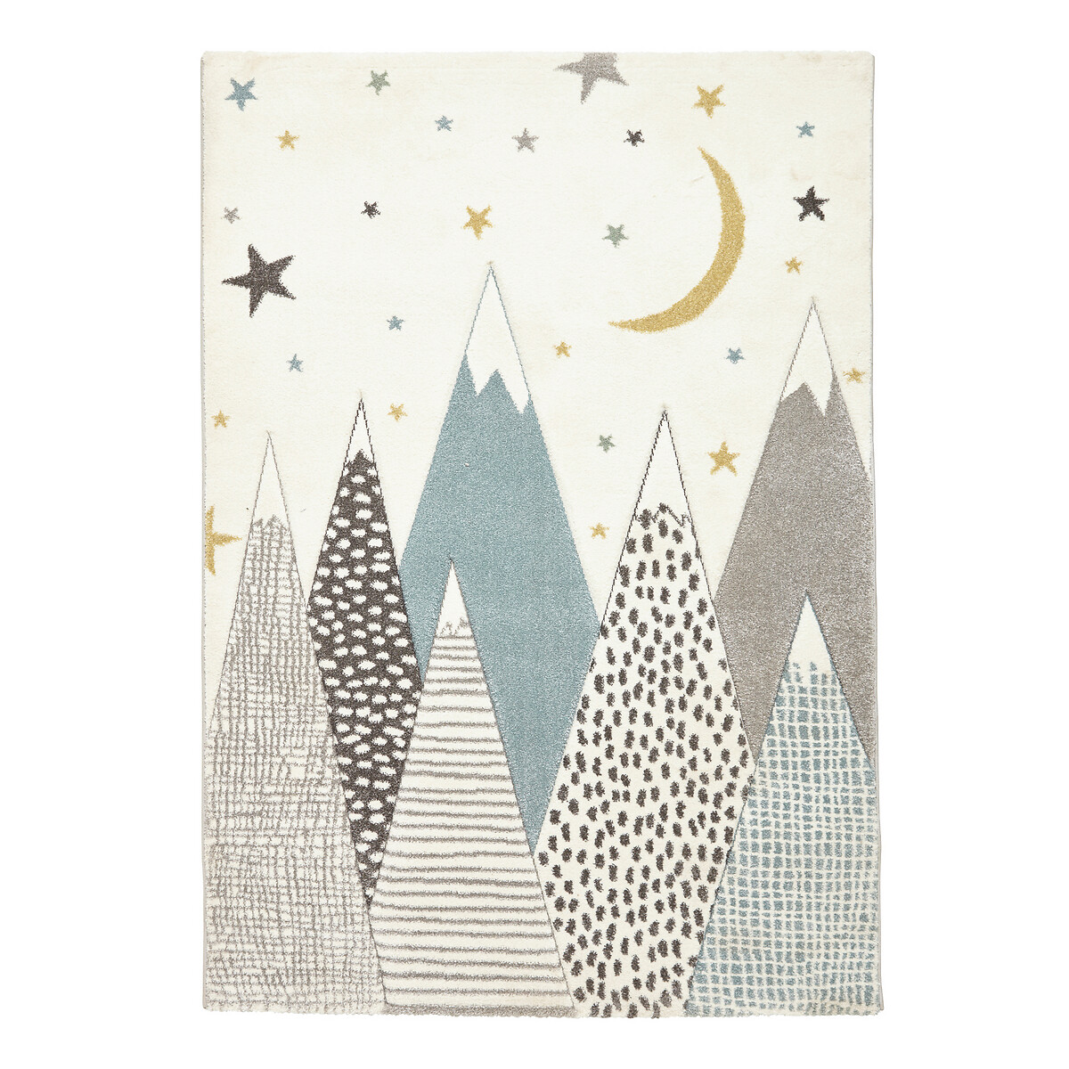 Kids Starry Night Scene Patterned Rug blue, SO'HOME