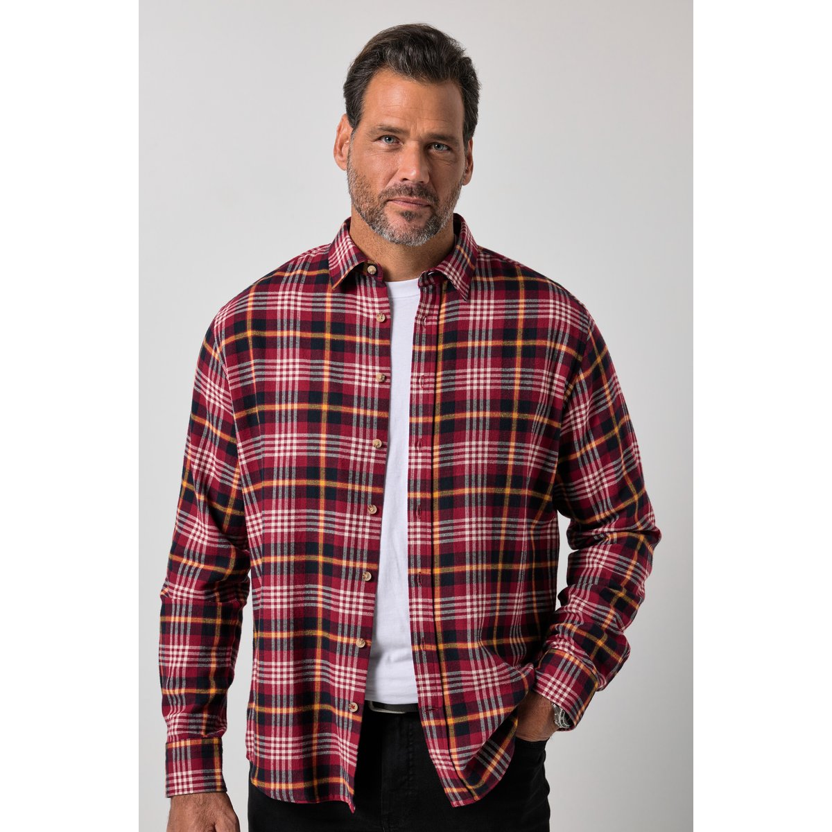 Chemise en flanelle rouge foncé, JP1880