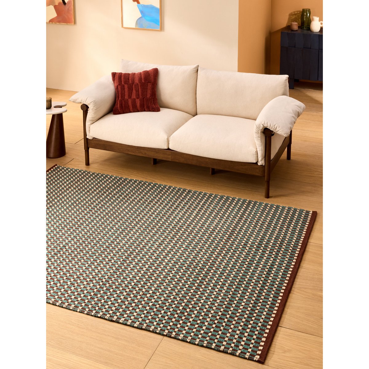 Tapis de salon et chambre moderne CINDER bleu, NOVATREND