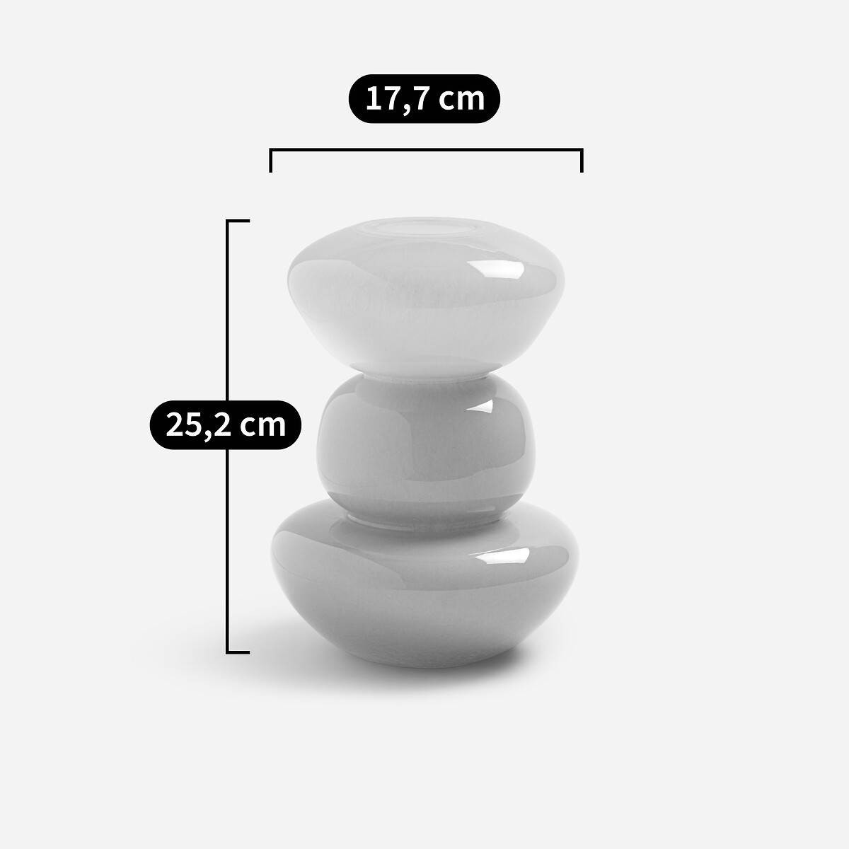 Vase en verre soufflé à la bouche H25,2 cm, Fysa ecru, AM.PM