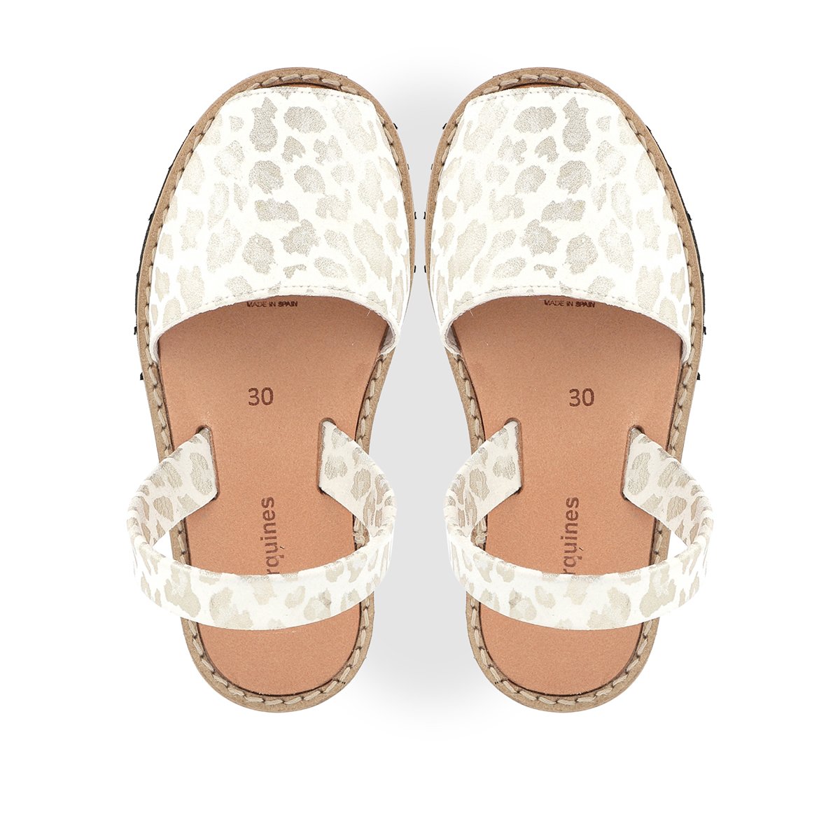 Sandales en cuir AVARCA METAL blanc, MINORQUINES