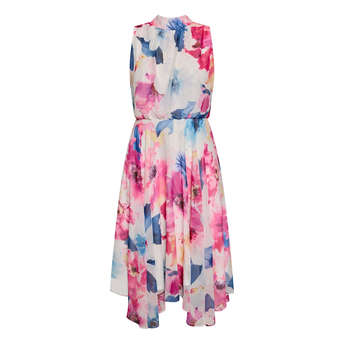 Robe en chiffon sans manches cream/pink, VERA MONT