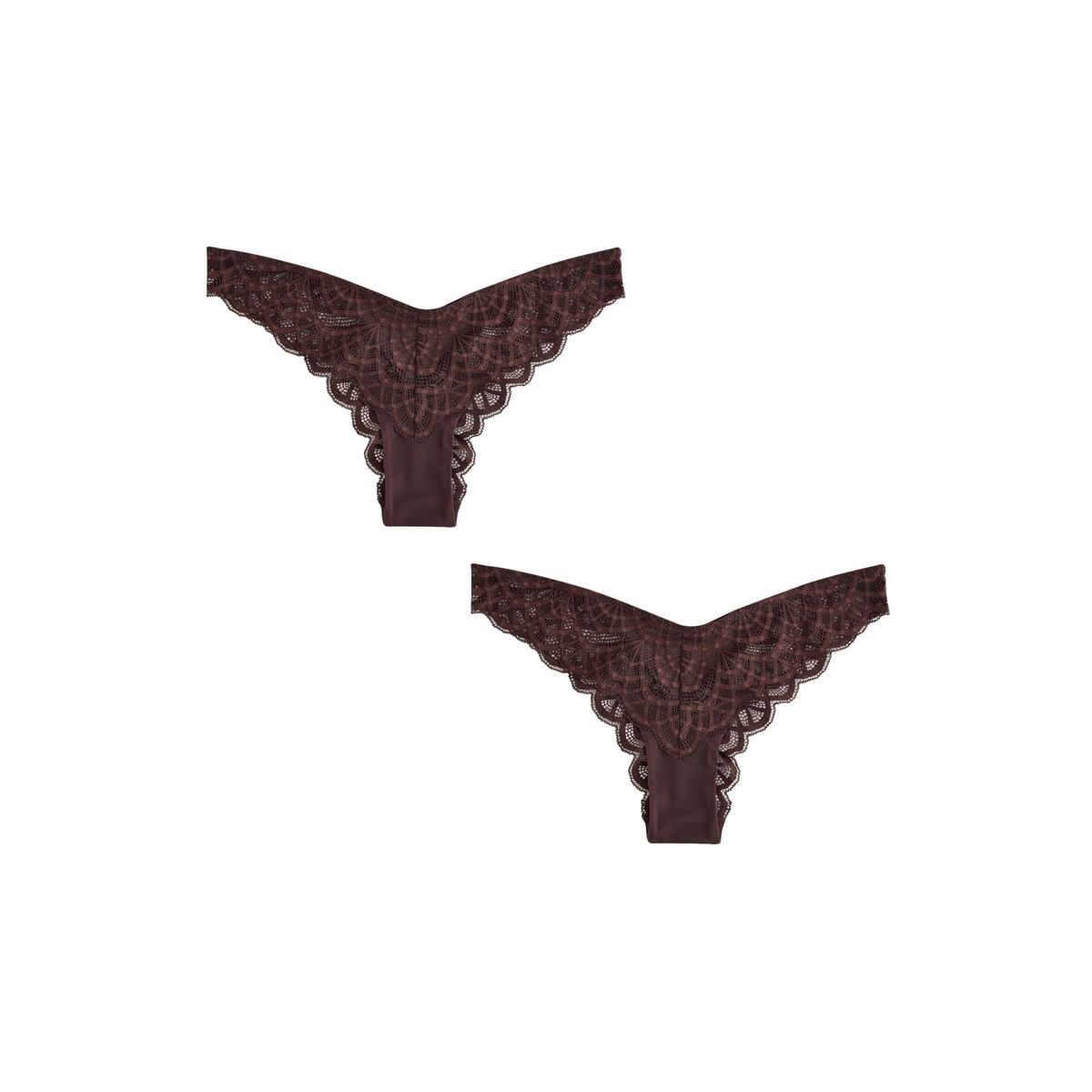 Slip en dentelle, lot de 2 marron chocolat, NEXT