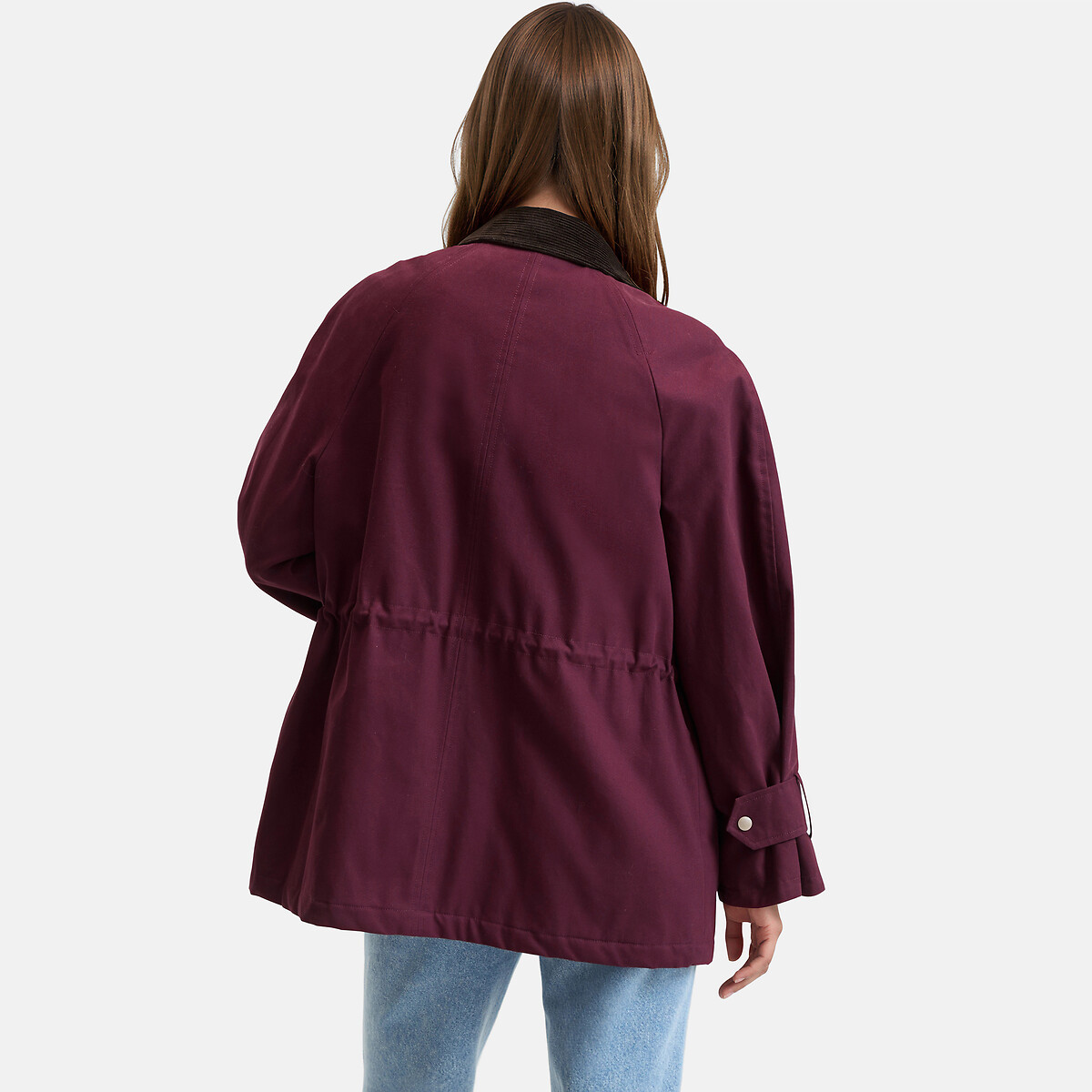 Manteau mi-long, fermeture zippée rouge bordeaux, LA REDOUTE COLLECTIONS