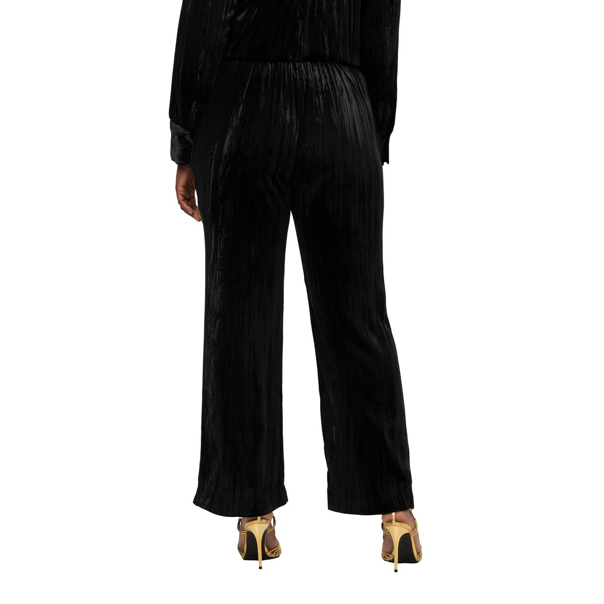 Pantalon en velours froissé noir, ULLA POPKEN