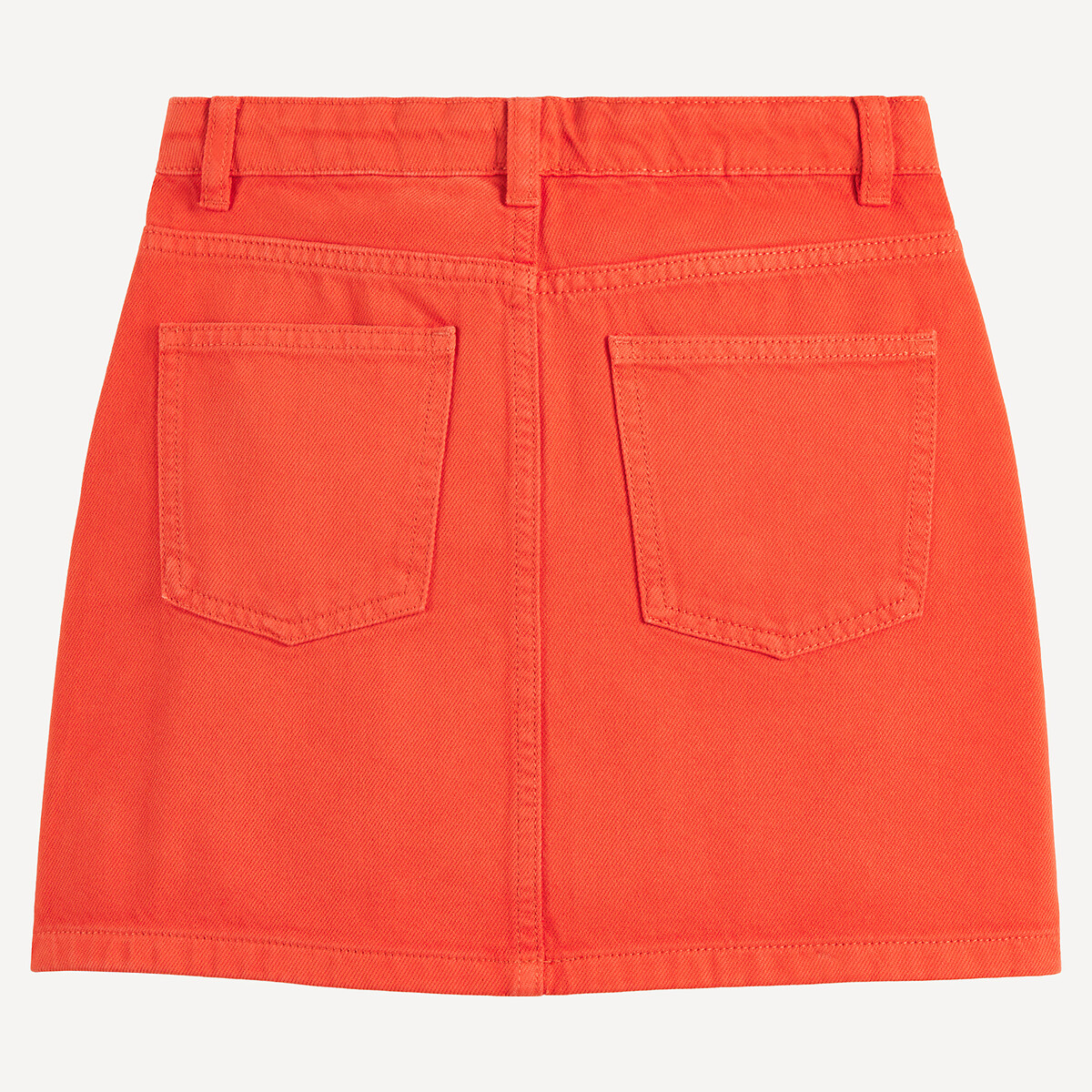 Jupe droite et courte, en twill rouge, LA REDOUTE COLLECTIONS