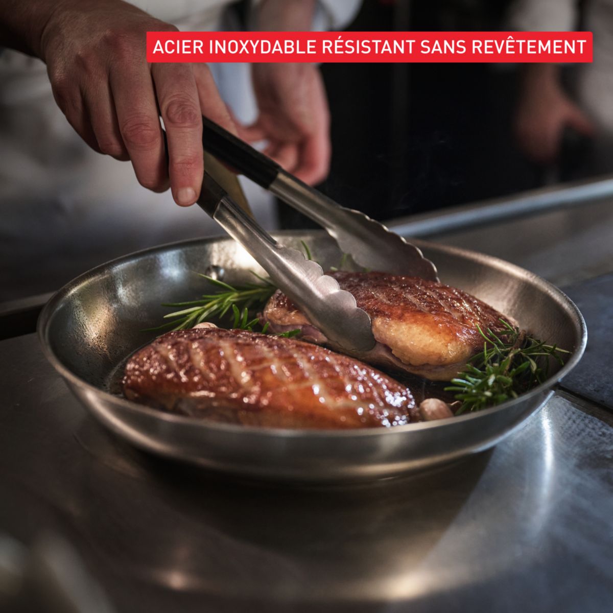 Poêle 28cm inox Bocuse Edition argenté, TEFAL