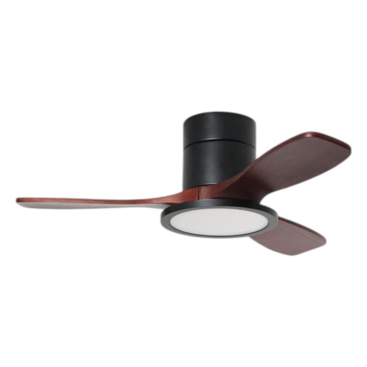 Ventilateur de plafond lumineux noir et bois foncé RIGA II WOOD XS noir, MILLUMINE