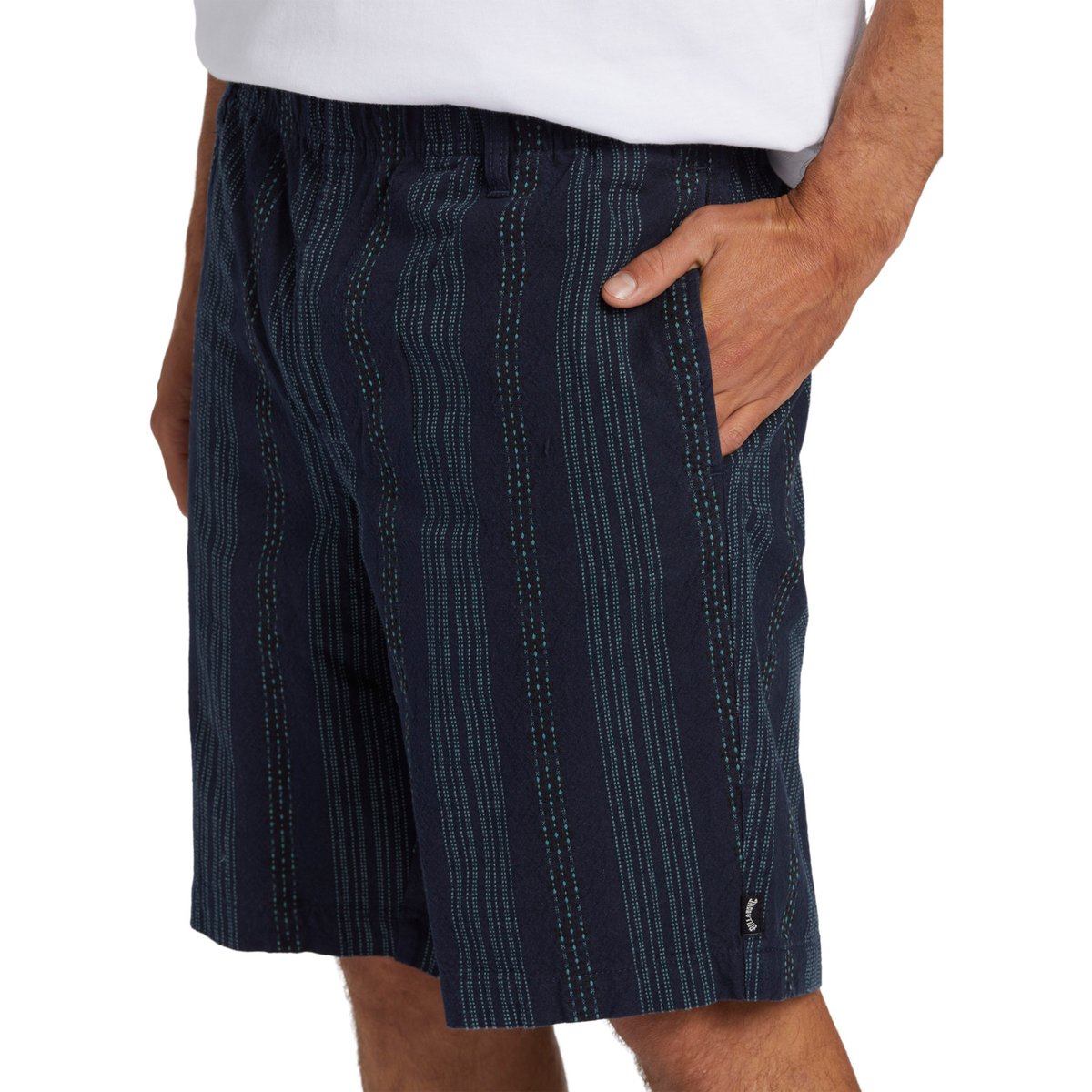 Short tissu écossais LARRY LAYBACK bleu navy, BILLABONG