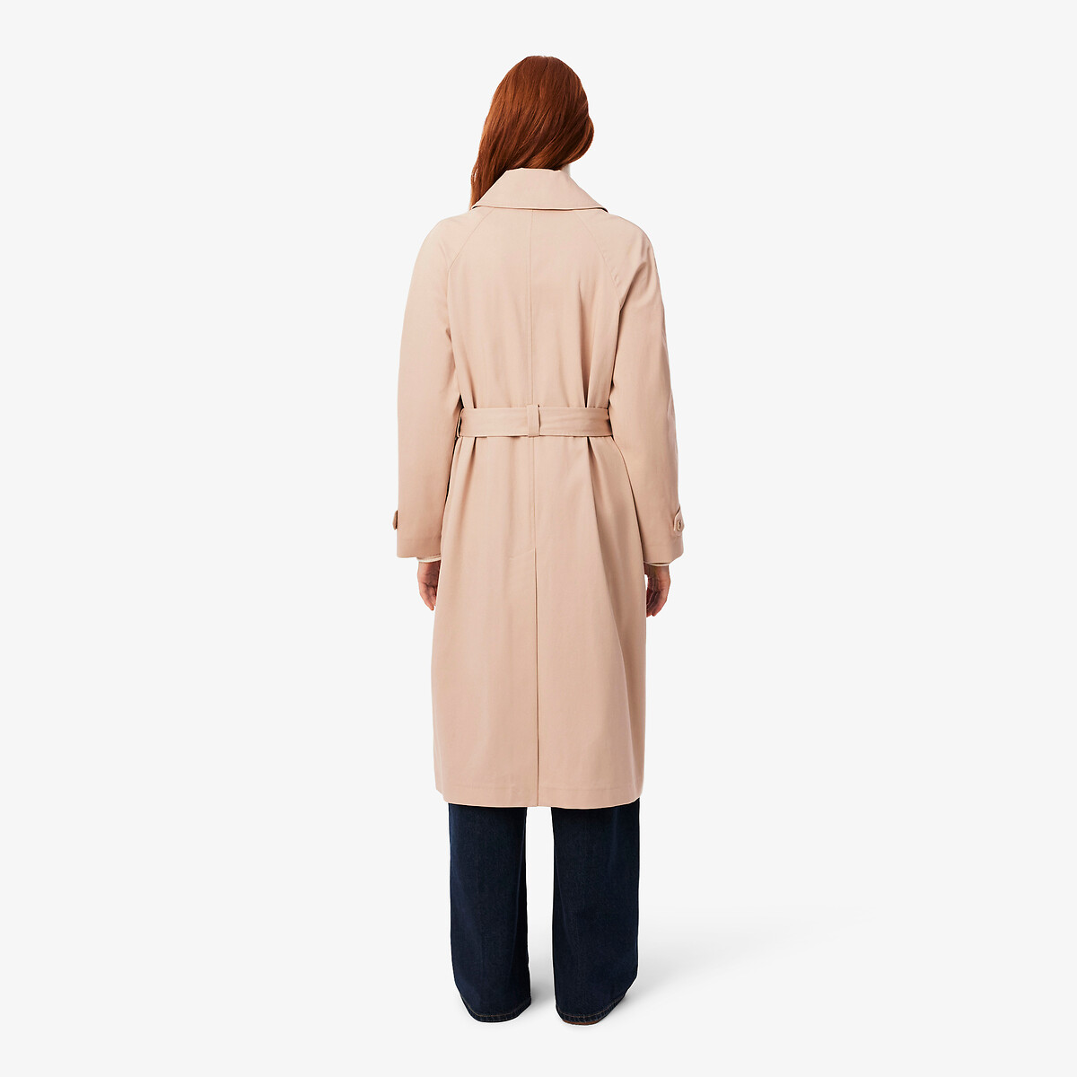 Trench largo con doble hilera de abotonado beige , LACOSTE