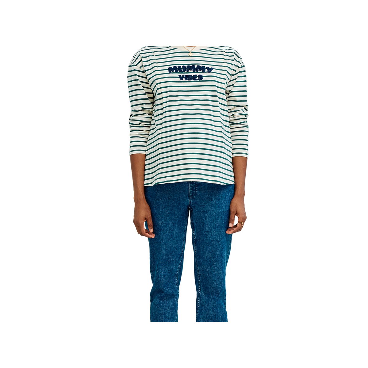 T-shirt marinière grossesse et allaitement en coton biologique* vert, VERTBAUDET