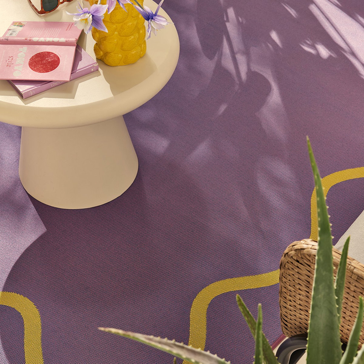 Tapis extérieur motif wavy POSITANO violet, NAZAR RUGS