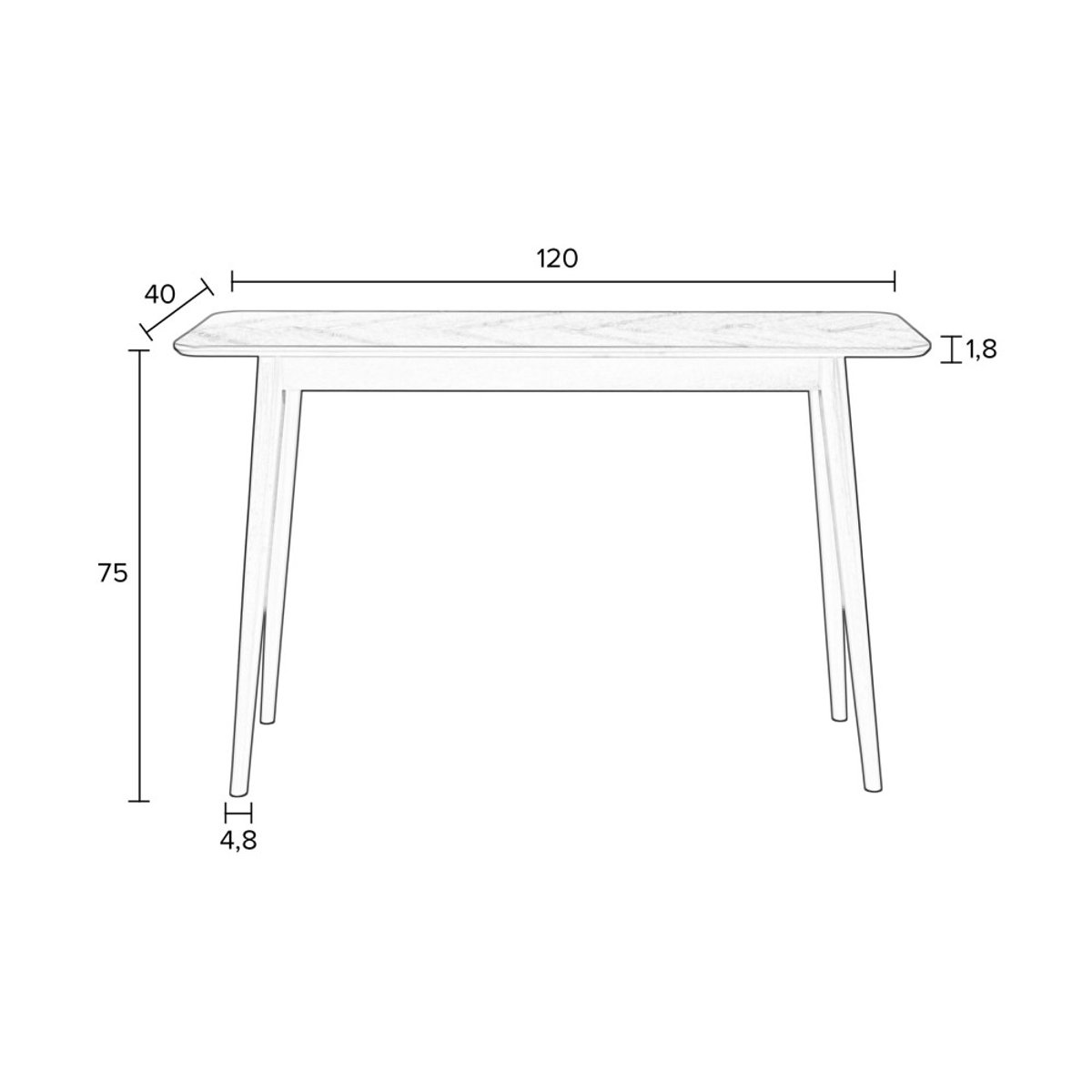 Console en bois 120x40cm- FABIO noir, DRAWER
