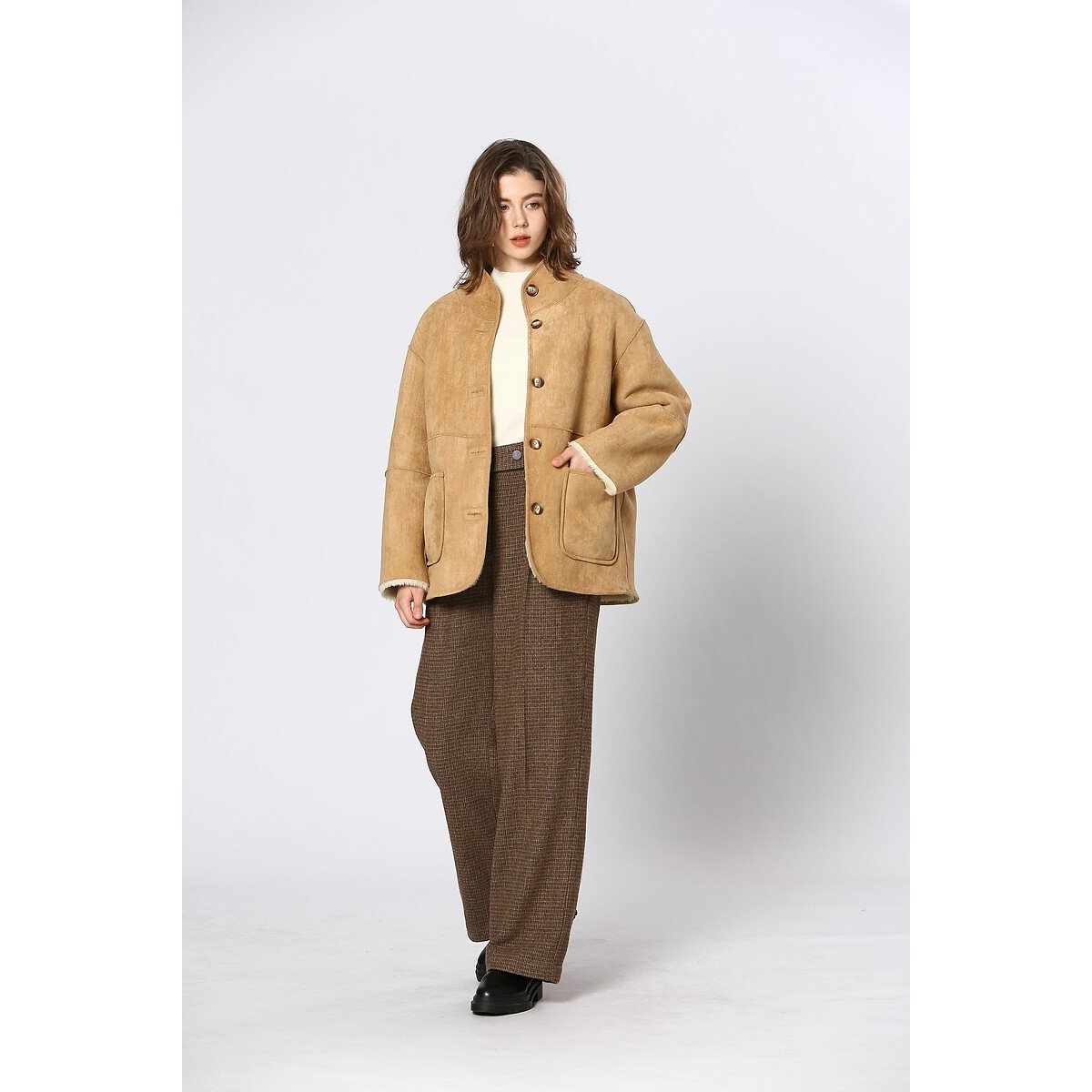 Sherpa Reversible Coat beige, SEE U SOON