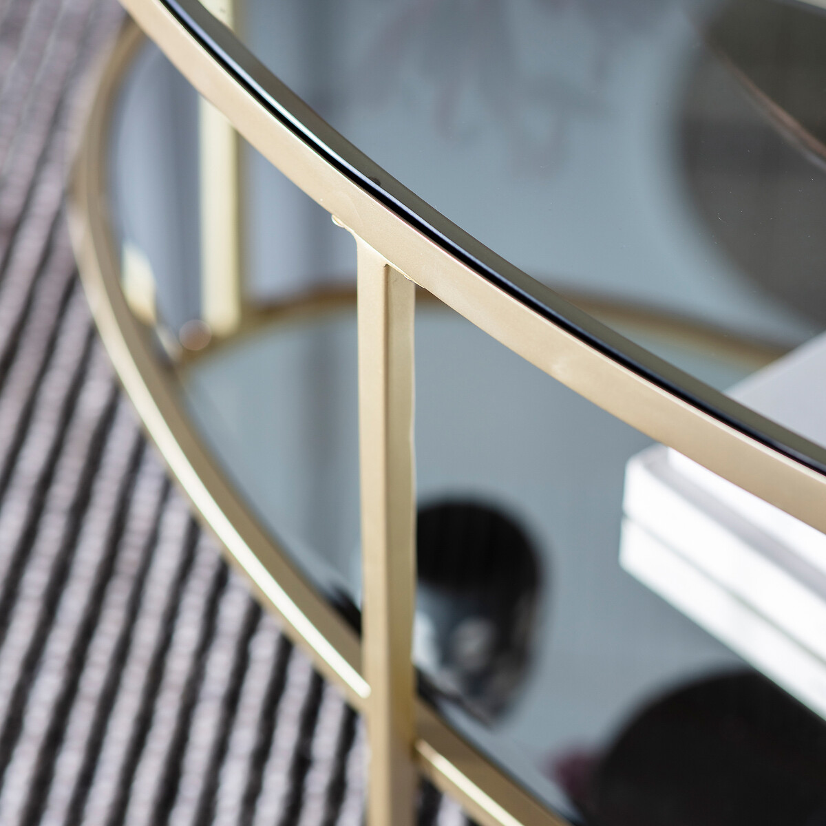 Hana Oval Glass Coffee Table champagne, ÉDITÉ